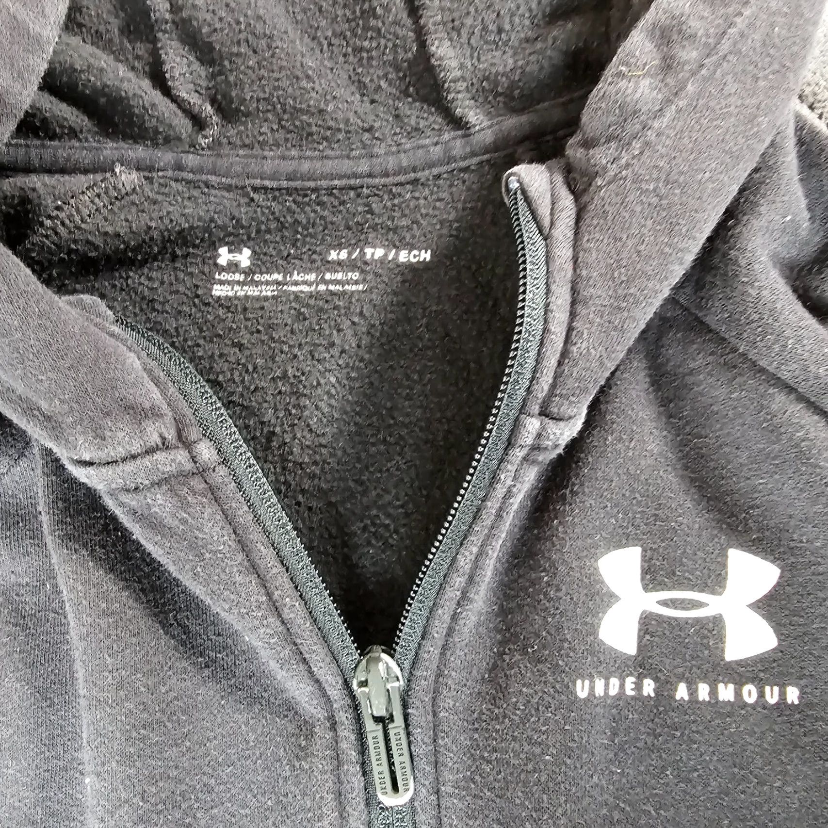 Under Armour VINTAGE Under Armour Hoodie Casual Full Zip Microfiber Men’s XS Black Loose Size US XS / EU 42 / 0 - 2 Thumbnail