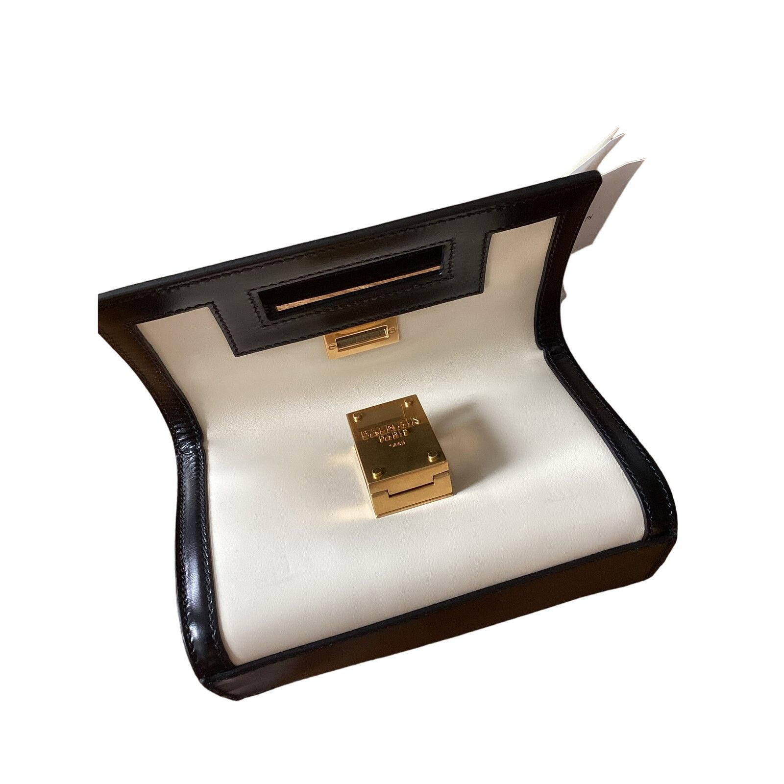 Balmain NWT BALMAIN 1945 Heritage Black White Bag Gold Chain $3450 Size ONE SIZE - 16 Thumbnail