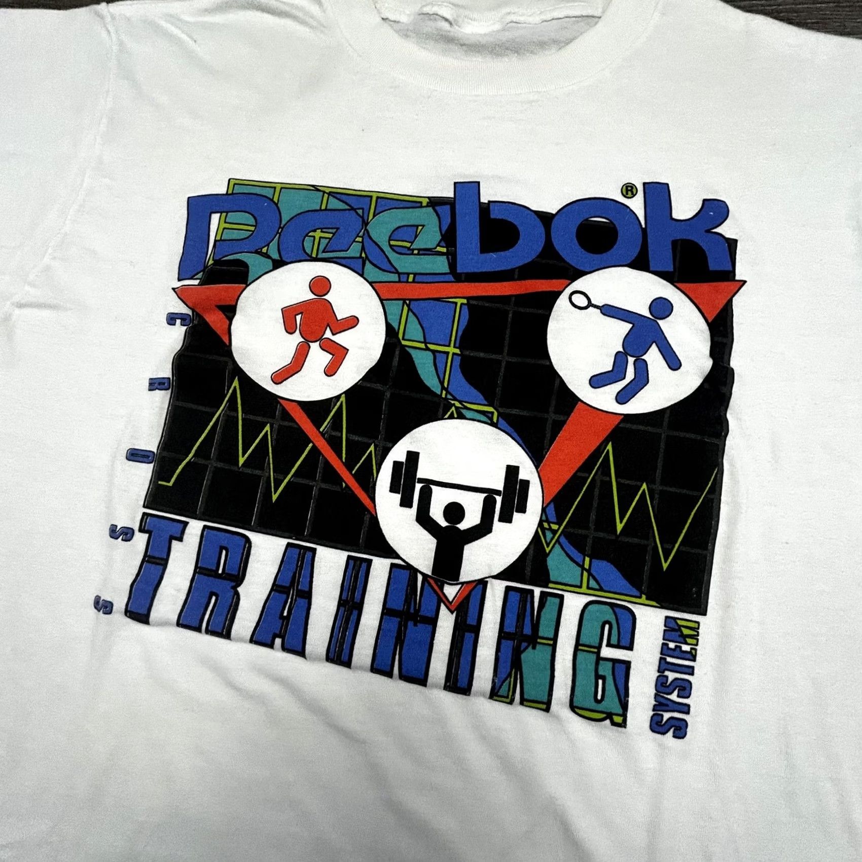 Reebok VINTAGE Reebok Shirt Mens Large White Gym Graphic Fitness Single Stitch 80s USA Size US L / EU 52-54 / 3 - 5 Thumbnail