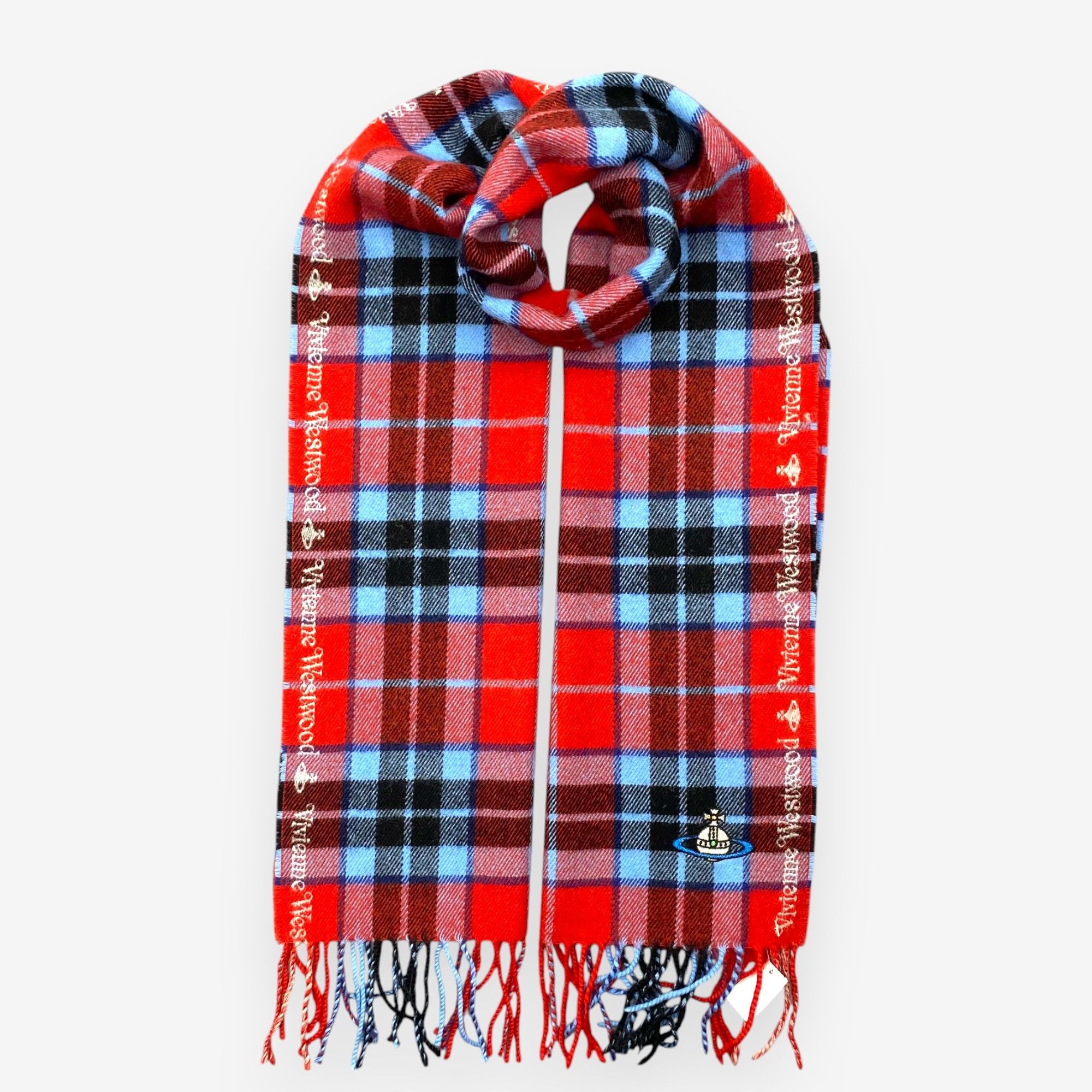Japanese Brand Vintage Vivienne Westwood Scarf Muffler Orbs Wool Scarves Size ONE SIZE - 1 Thumbnail