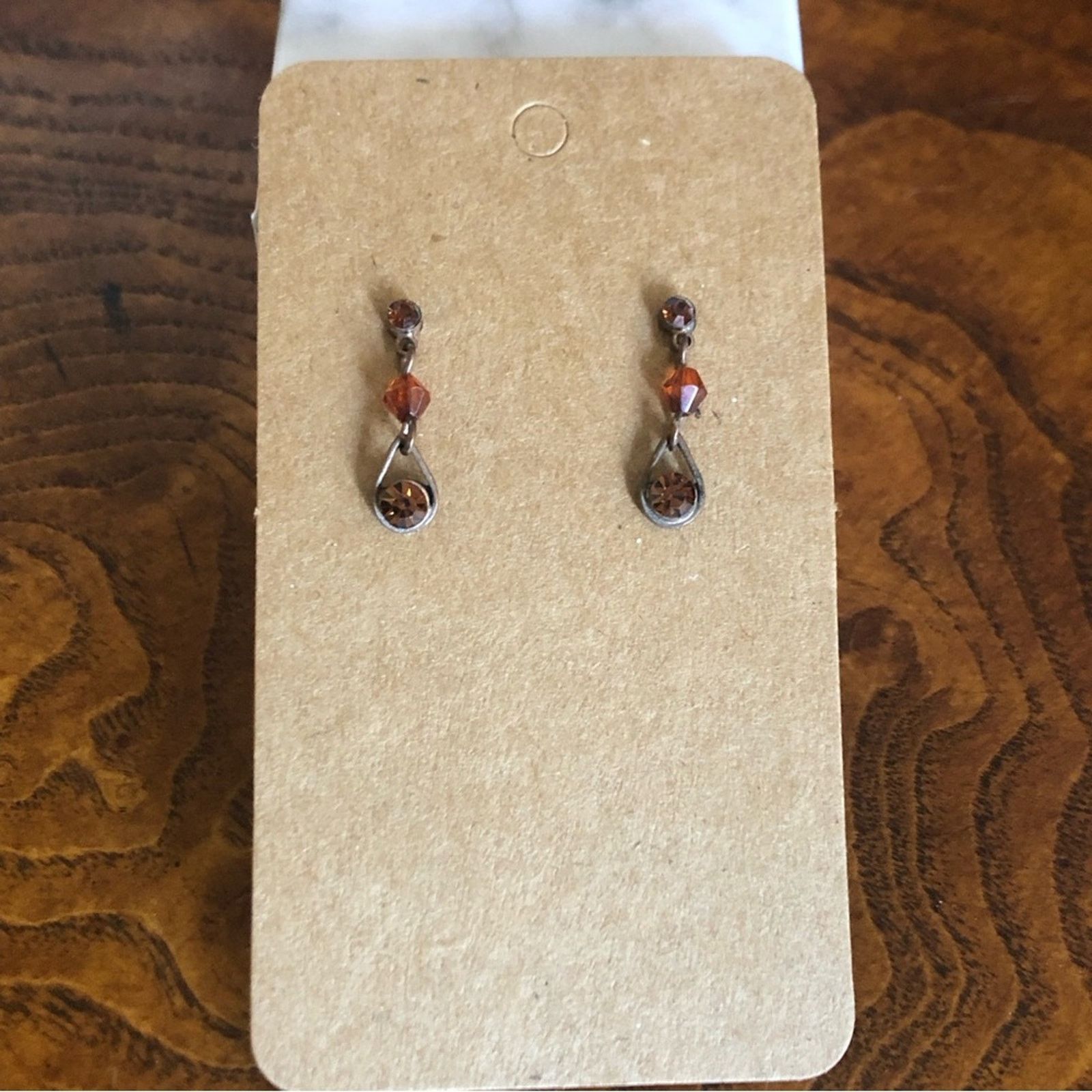 Vintage Vintage topaz stone bicone bead dangle earrings Size ONE SIZE - 1 Thumbnail