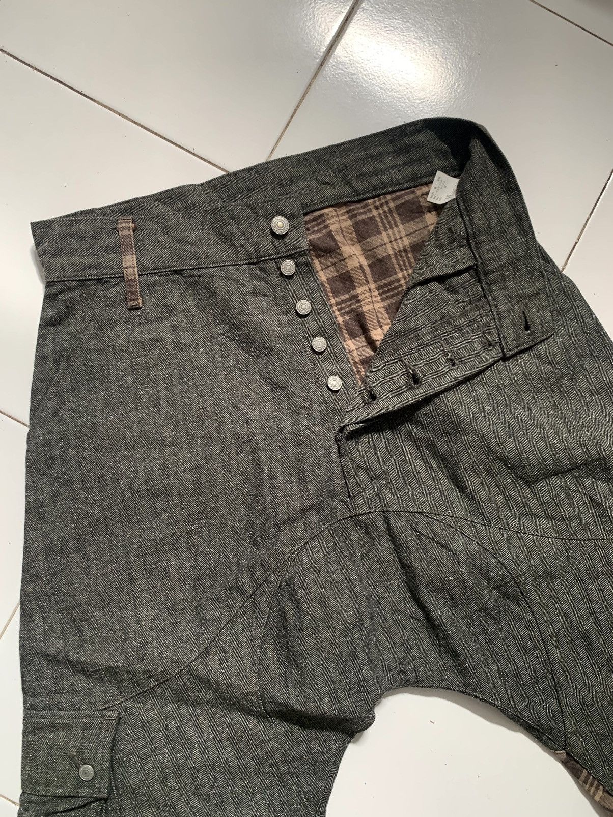Beauty Beast × If Six Was Nine × Japanese Brand Regulator japan plaid mix with herringbone multi pocket pant Size US 32 / EU 48 - 3 Thumbnail