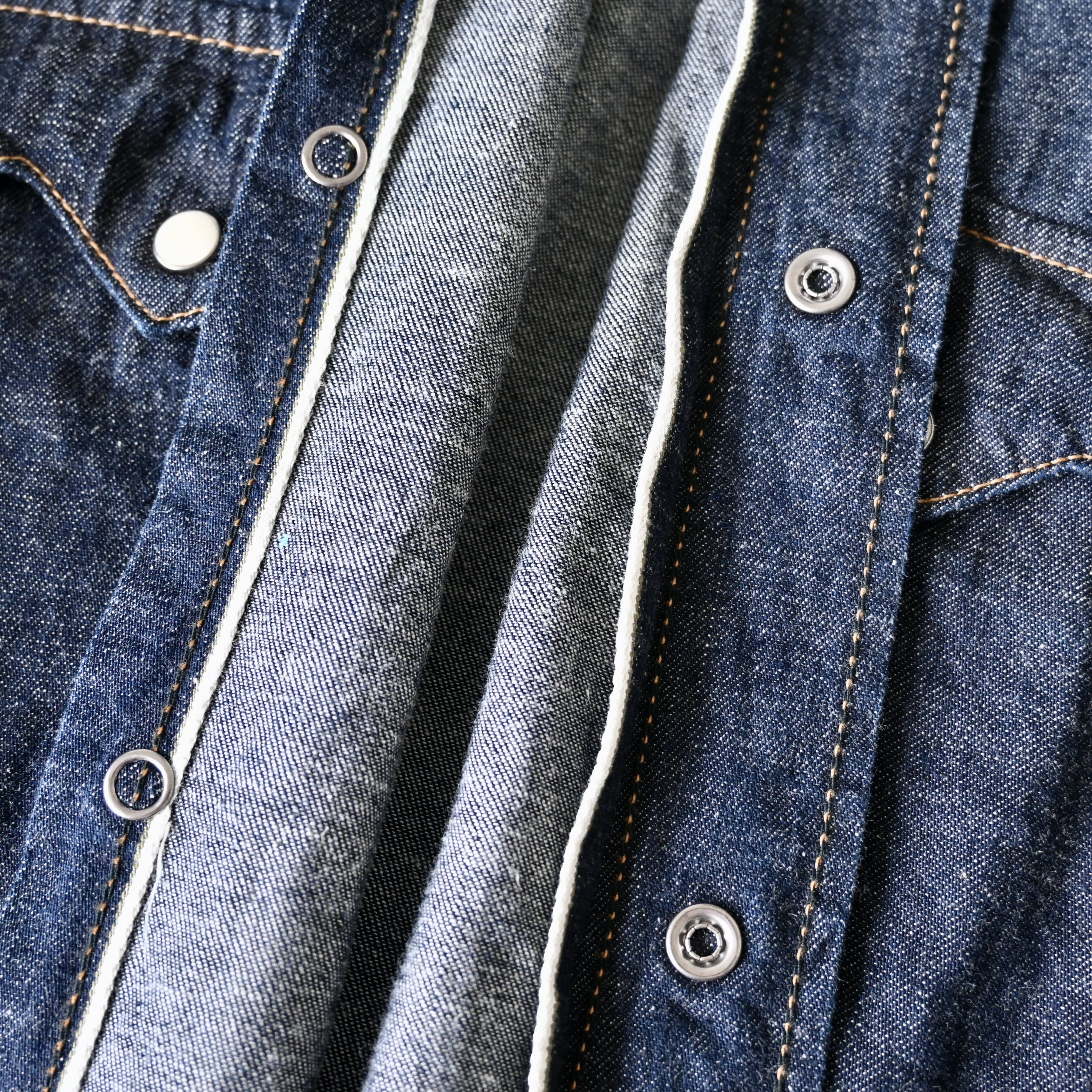Japanese Brand VTG 1990s BLUE WAY indigo denim western shirt, made in Japan Size US L / EU 52-54 / 3 - 10 Thumbnail