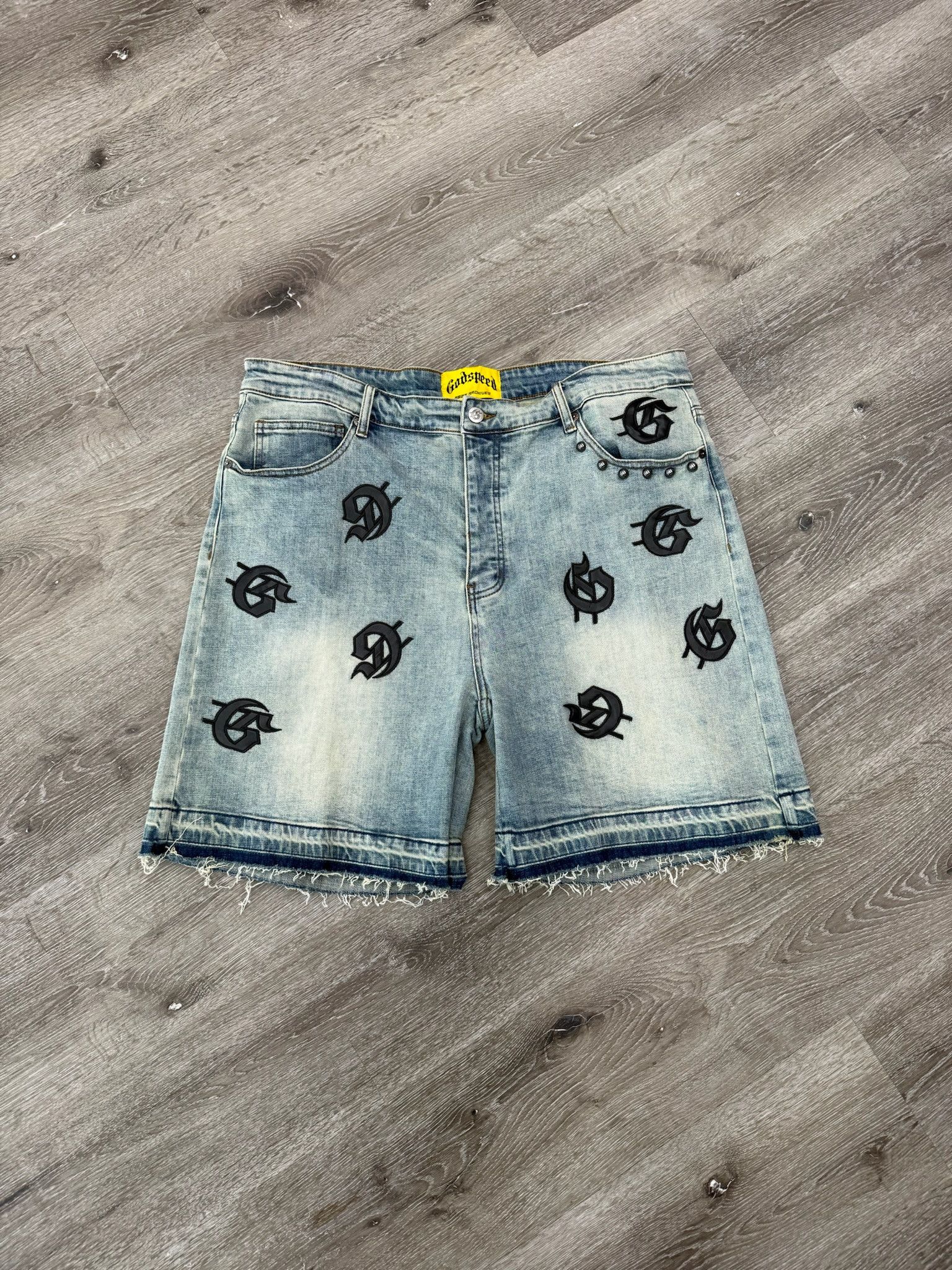 Godspeed Godspeed "Infinity" Denim Shorts (Blue) Size US 38 / EU 54 - 1 Thumbnail