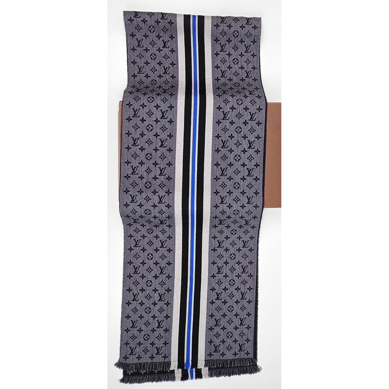 Louis Vuitton Louis Vuitton Wool Scarf in black with a stripe design Size ONE SIZE - 5 Thumbnail