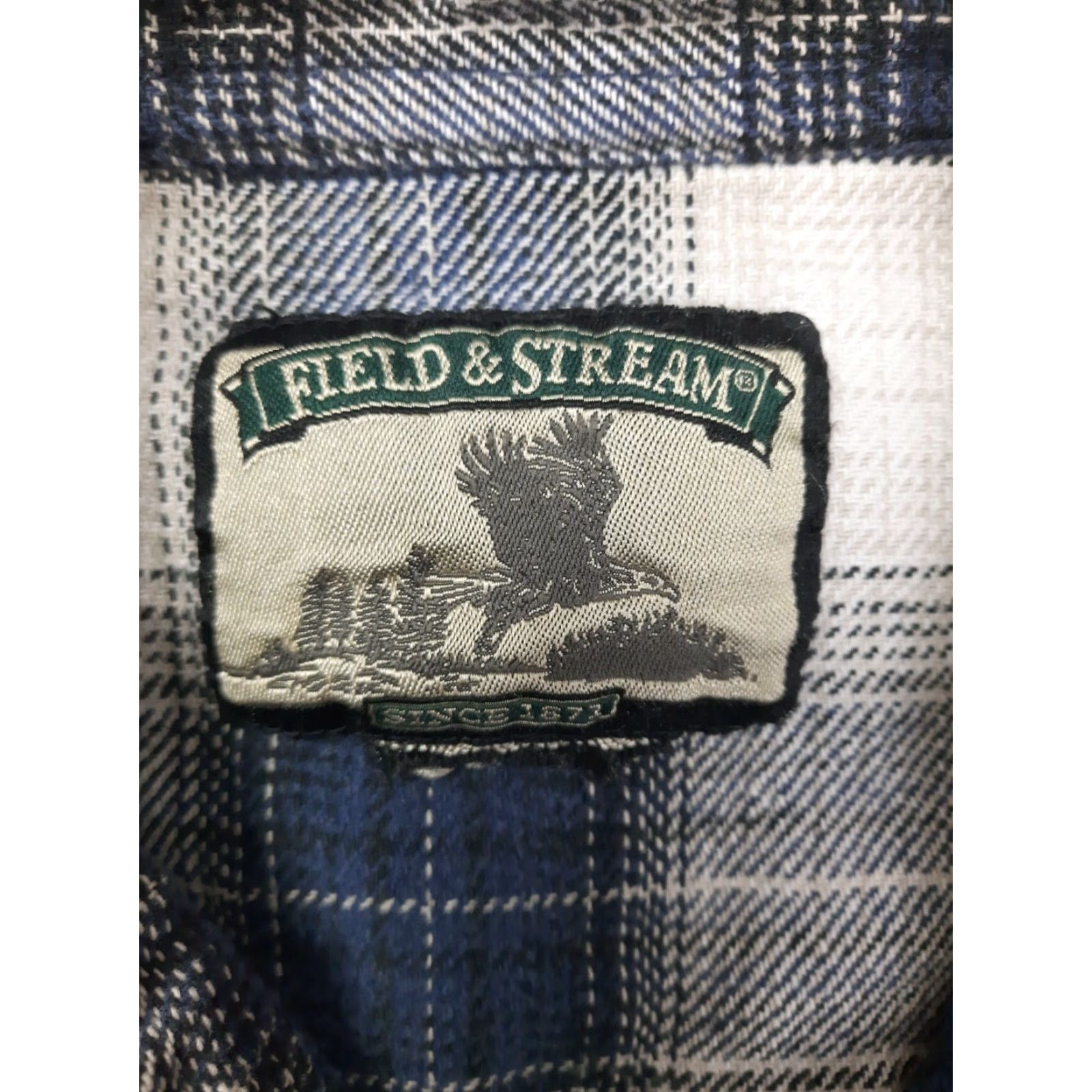 Vintage VINTAGE Field & Stream Thick Heavy Flannel Shirt Mens L Blue Beige Plaid T4F Size US L / EU 52-54 / 3 - 2 Thumbnail