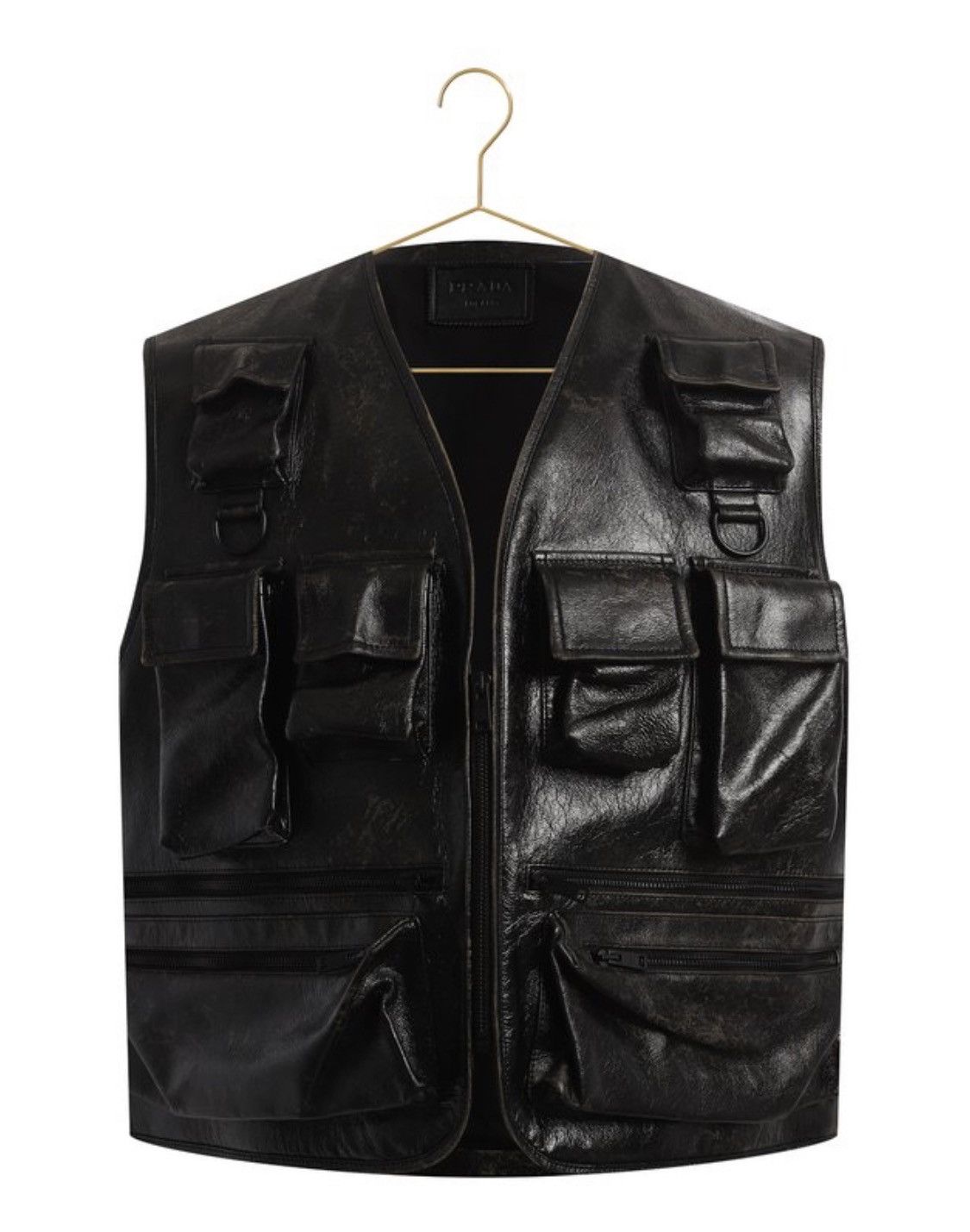 1996 MEN PRADA LEATHER DOCKING VEST ジャケット・アウター