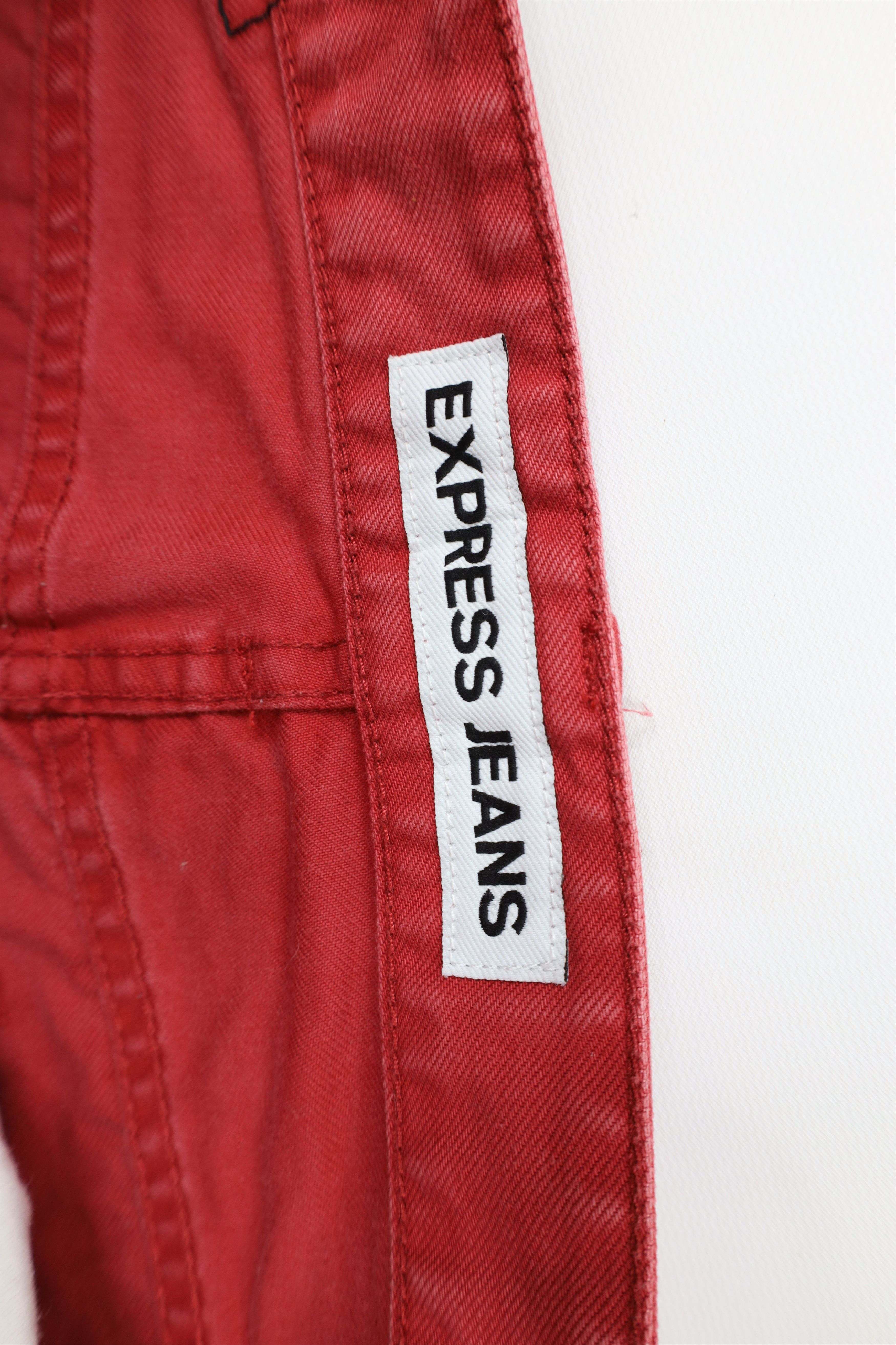 Express Express Rocco Slim Fit Skinny Leg Denim Jeans Red Cotton Size US 32 / EU 48 - 7 Thumbnail