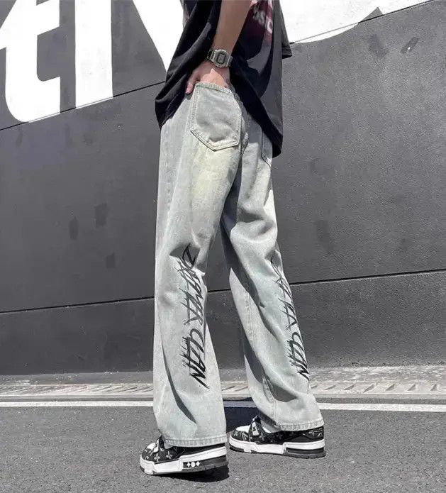 Japanese Brand Loose fitting straight leg high street jeans Size US 32 / EU 48 - 1 Thumbnail