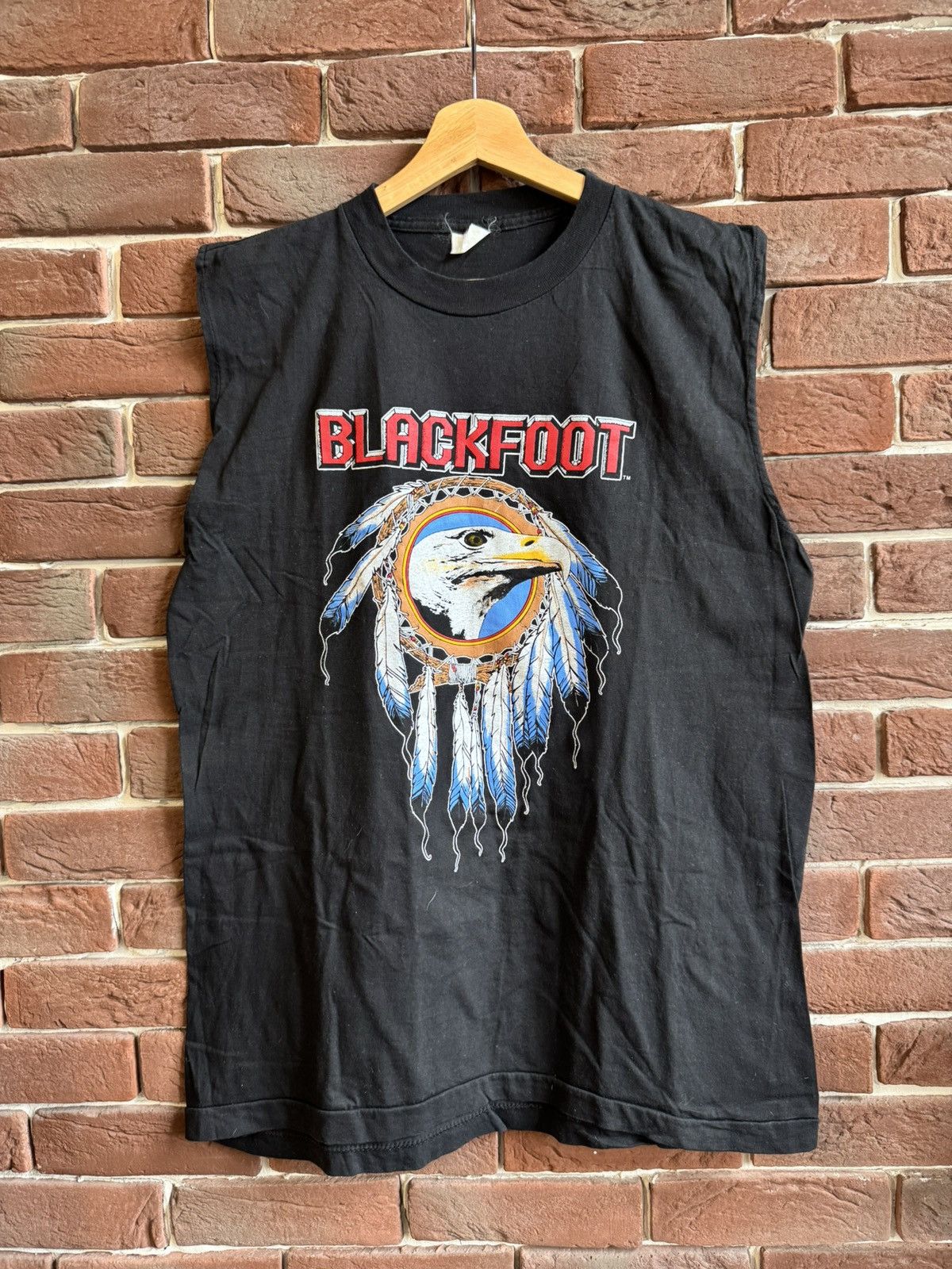 Band Tees Vintage 1990 Blackfoot Eagle Tour XL black Rock Band Tee 90s Size US XL / EU 56 / 4 - 1 Thumbnail
