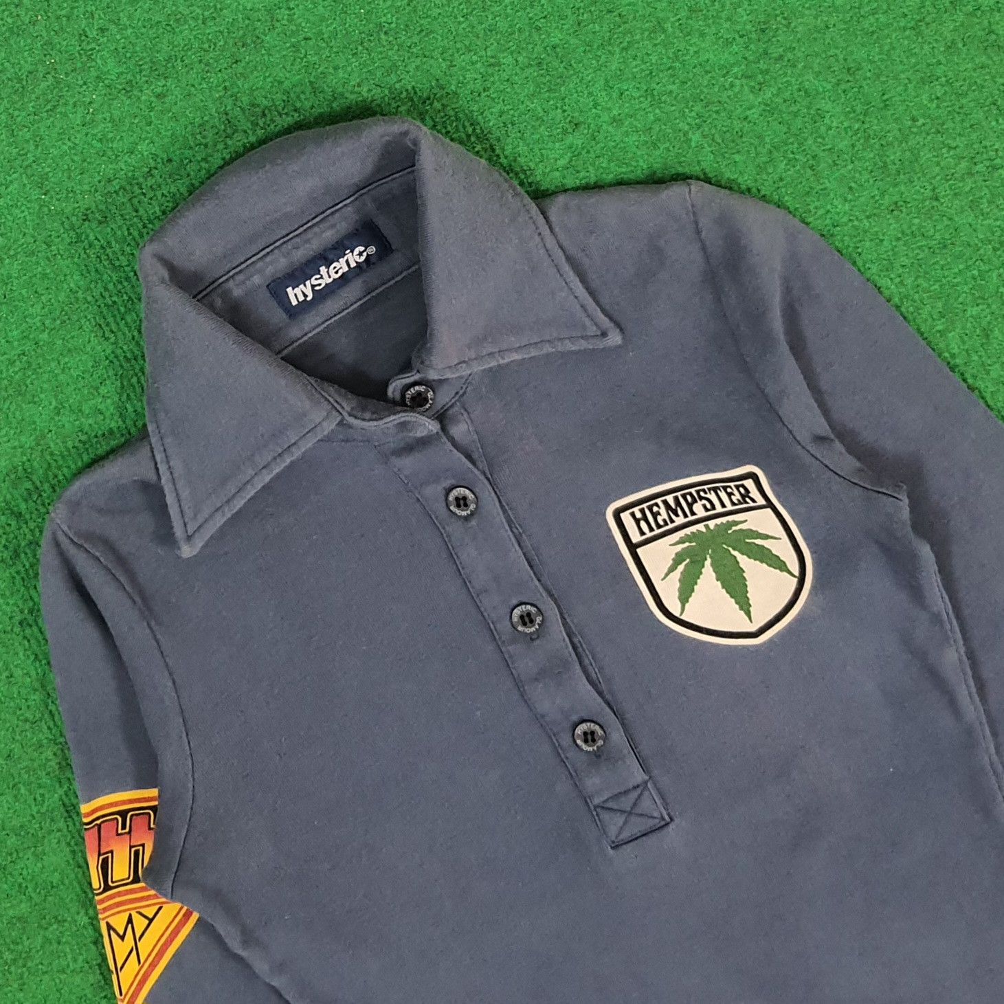 Hysteric Glamour × Japanese Brand × Vintage Vintage Hysteric Glamour Hyss Army Long Sleeve Polo Shirt Size XXS / US 00 / IT 34 - 2 Thumbnail