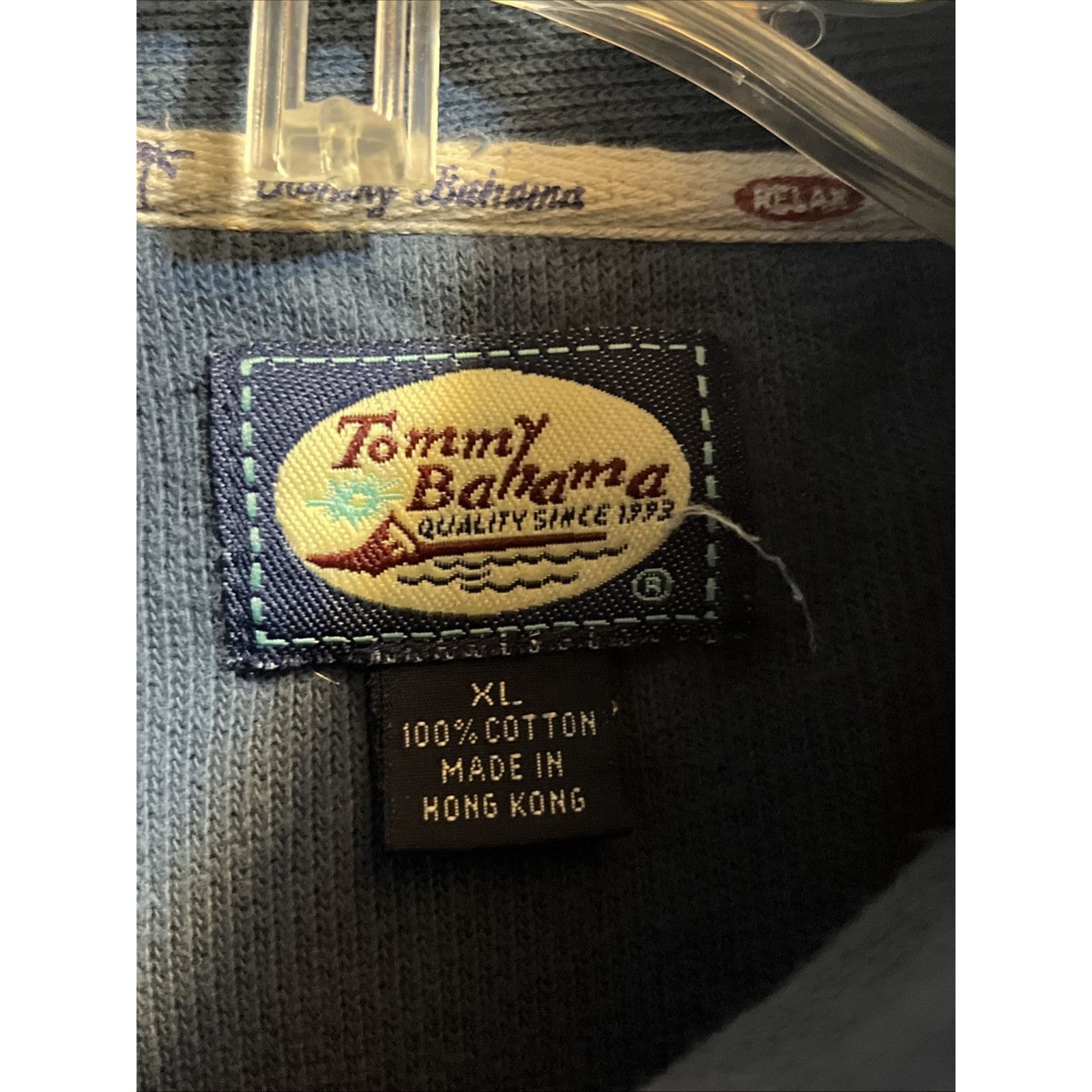 Tommy Bahama Tommy Bahama Men’s Classic 1/4 Zip Sweater XL Blue Cotton LS Size US XL / EU 56 / 4 - 3 Thumbnail