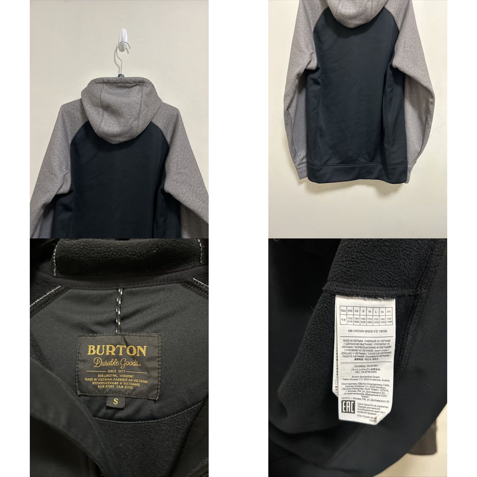 Burton BURTON Hoodie Mens Small Black Full Zip Logo Durable Goods Riding Size US S / EU 44-46 / 1 - 8 Thumbnail