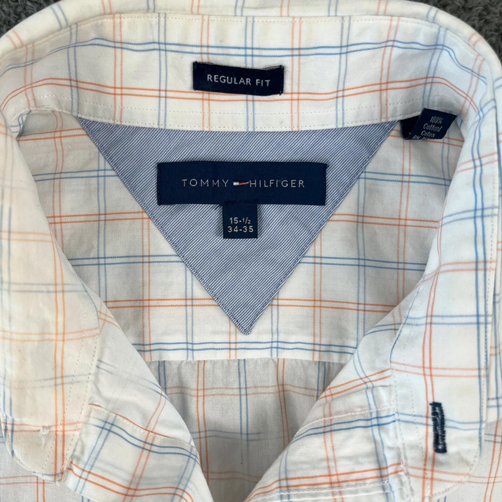Tommy Hilfiger Tommy Hilfiger checked Shirt XL White Blue Orange Size US XL / EU 56 / 4 - 2 Thumbnail