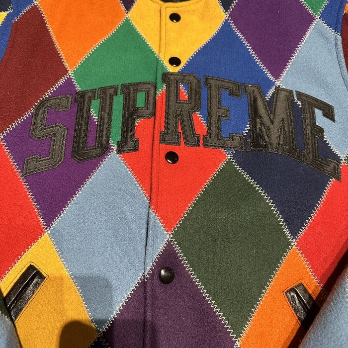 Supreme harlequin outlet wool varsity jacket