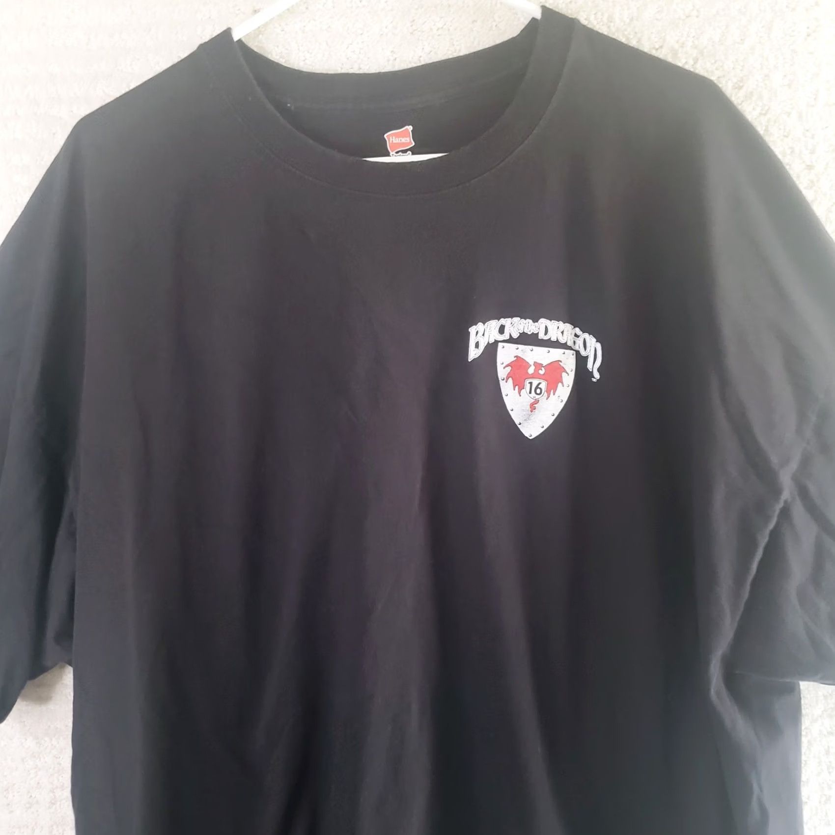 Hanes Hanes Back Of The Dragon T-Shirt 3XL Black Red Graphic Print Crew Neck Short Sleeve Unisex Adults Size US XXL / EU 58 / 5 - 3 Thumbnail