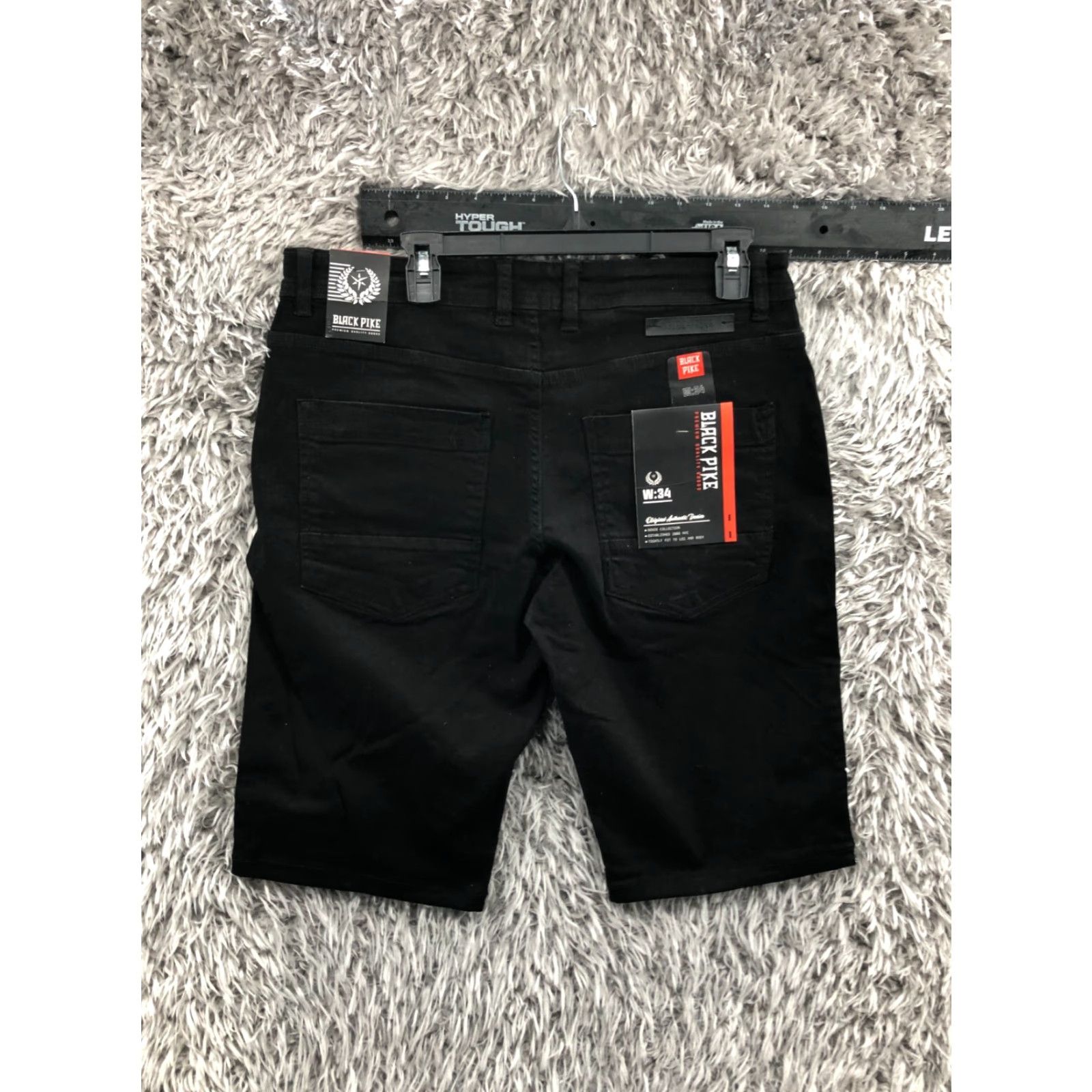 Vintage Black Pike Bermuda Shorts Mens 34 Dark Wash Black Orange Bermuda Shorts Mens 34 Dark Wash Black Pike Size US 34 / EU 50 - 3 Thumbnail
