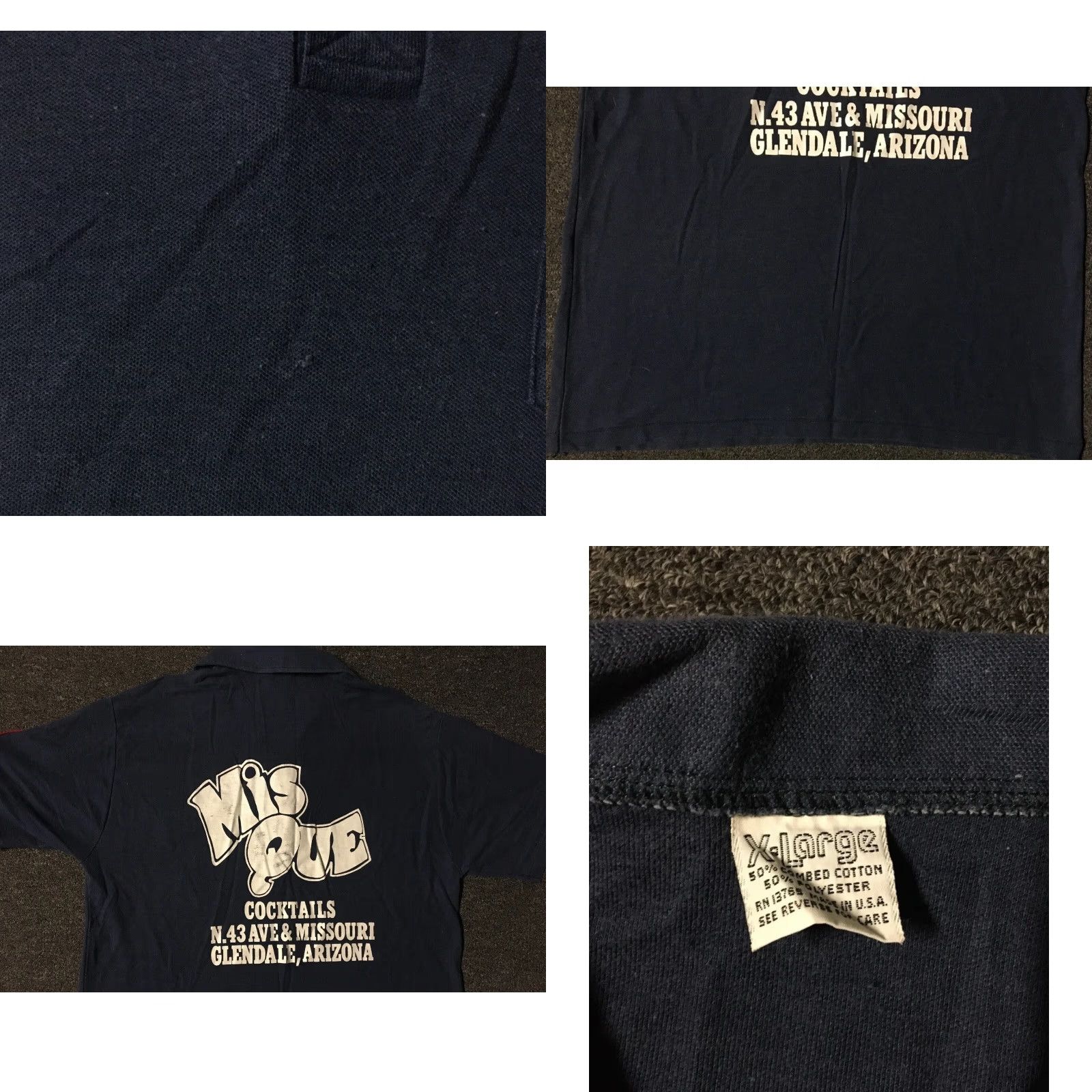 Vintage VINTAGE Mis Que Bar Faded Polo Shirt L USA Blue Striped Bar Bowling Billiards 80s 90s Grunge USA Mens Size US L / EU 52-54 / 3 - 8 Thumbnail