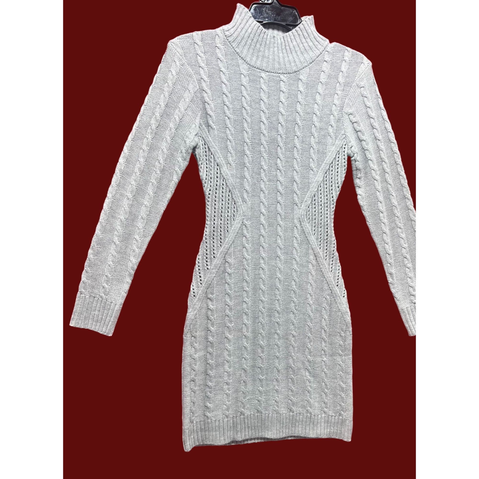 Other Just Polly - Women's Turtleneck Cable Knit Sweater Dress - G Size S / US 4 / IT 40 - 13 Thumbnail
