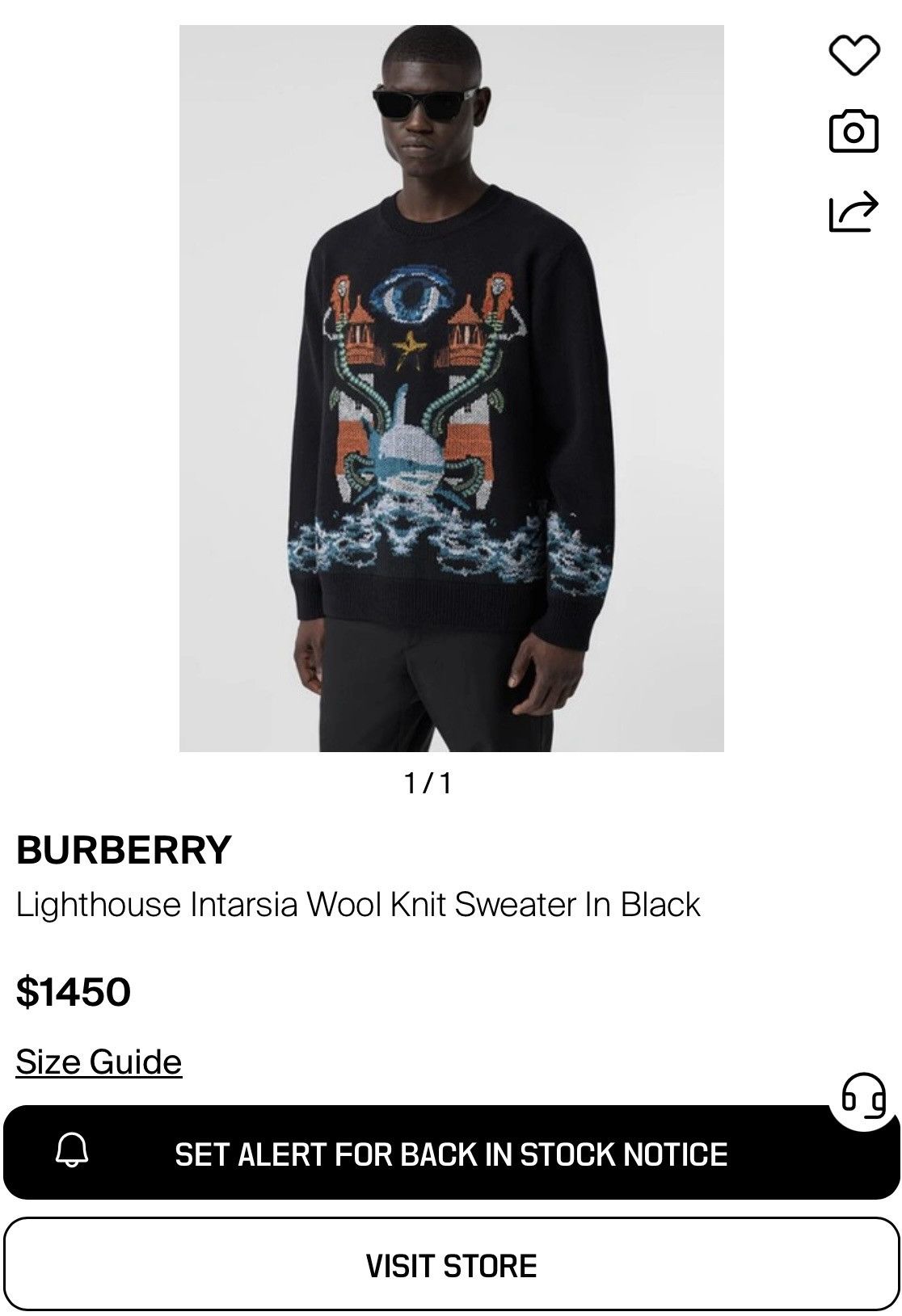 Burberry BURBERRY Wool Mermaid-Intarsia Sweater Size US M / EU 48-50 / 2 - 2 Thumbnail