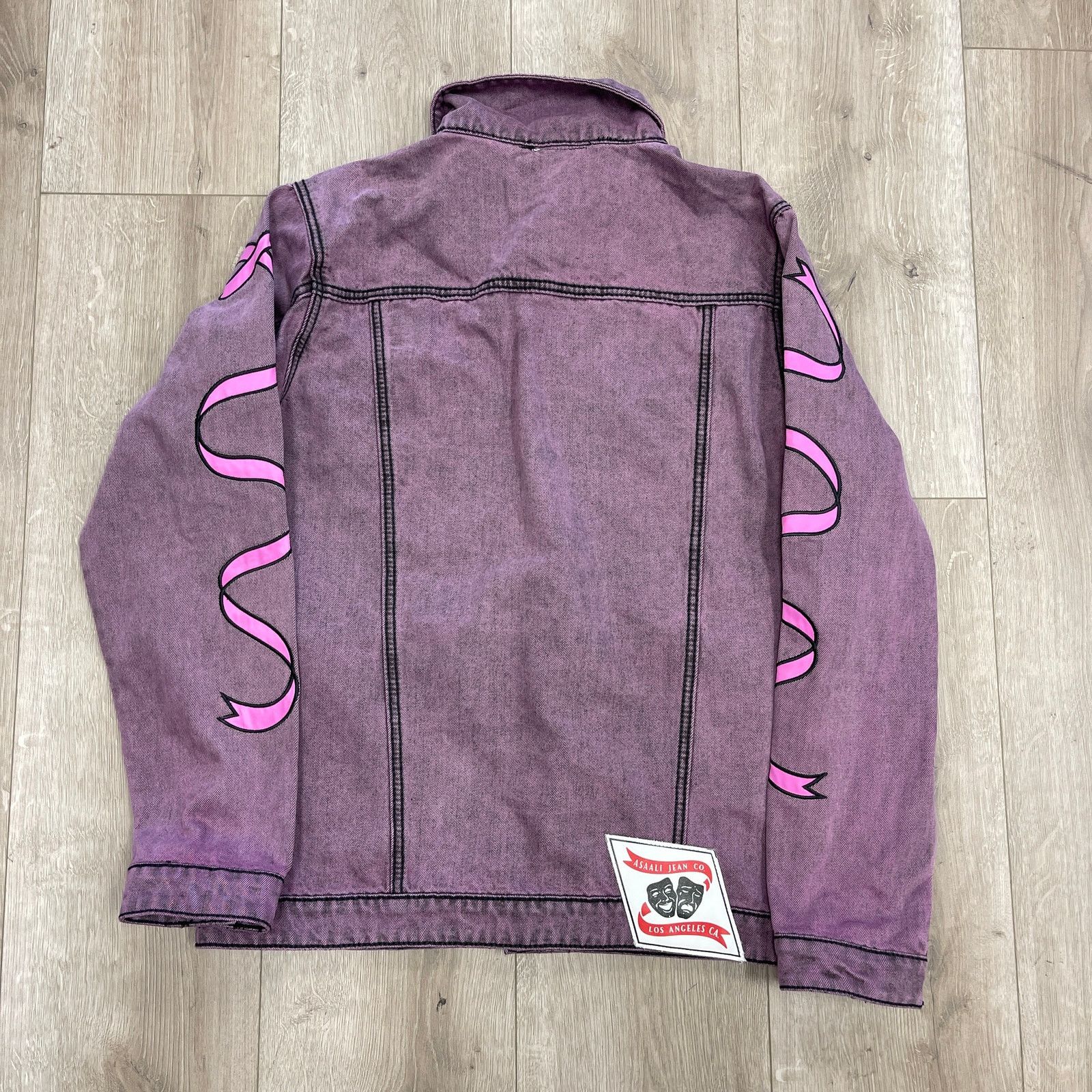 Asaali New Asaali Jeans Co Stone Wash Denim Jacket Purple Large L Size US L / EU 52-54 / 3 - 3 Thumbnail