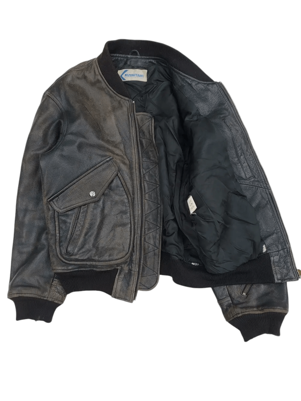 Vintage Vintage Kushitani Leather Jacket Embroided Logo Size US L / EU 52-54 / 3 - 2 Thumbnail
