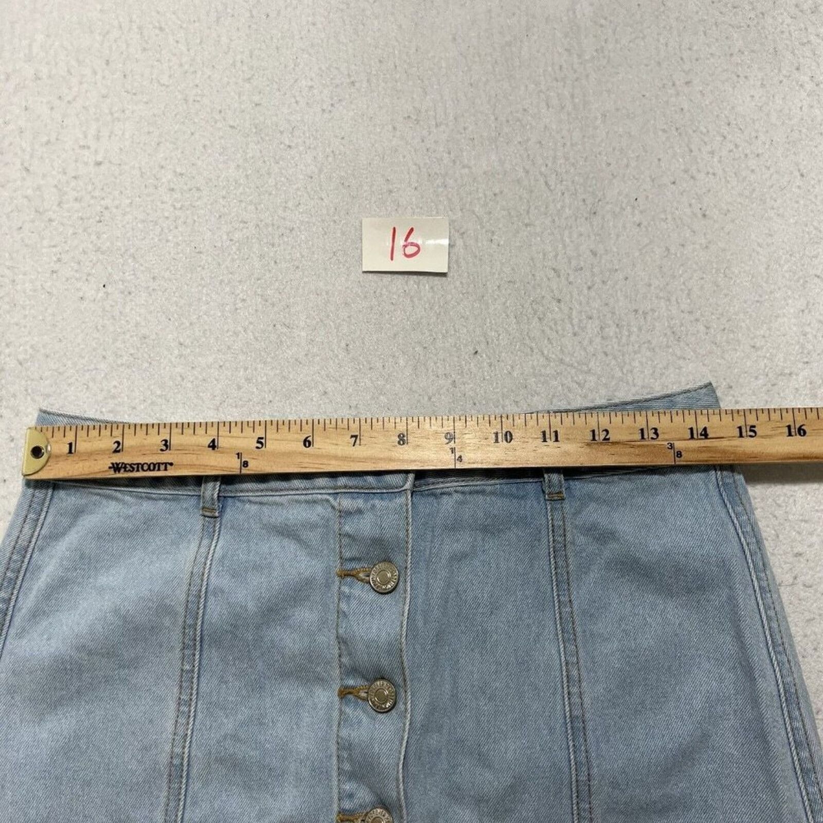 Forever 21 Forever 21 Jean Mini Skirt Metal Button Front Blue Denim Size 29" - 10 Thumbnail