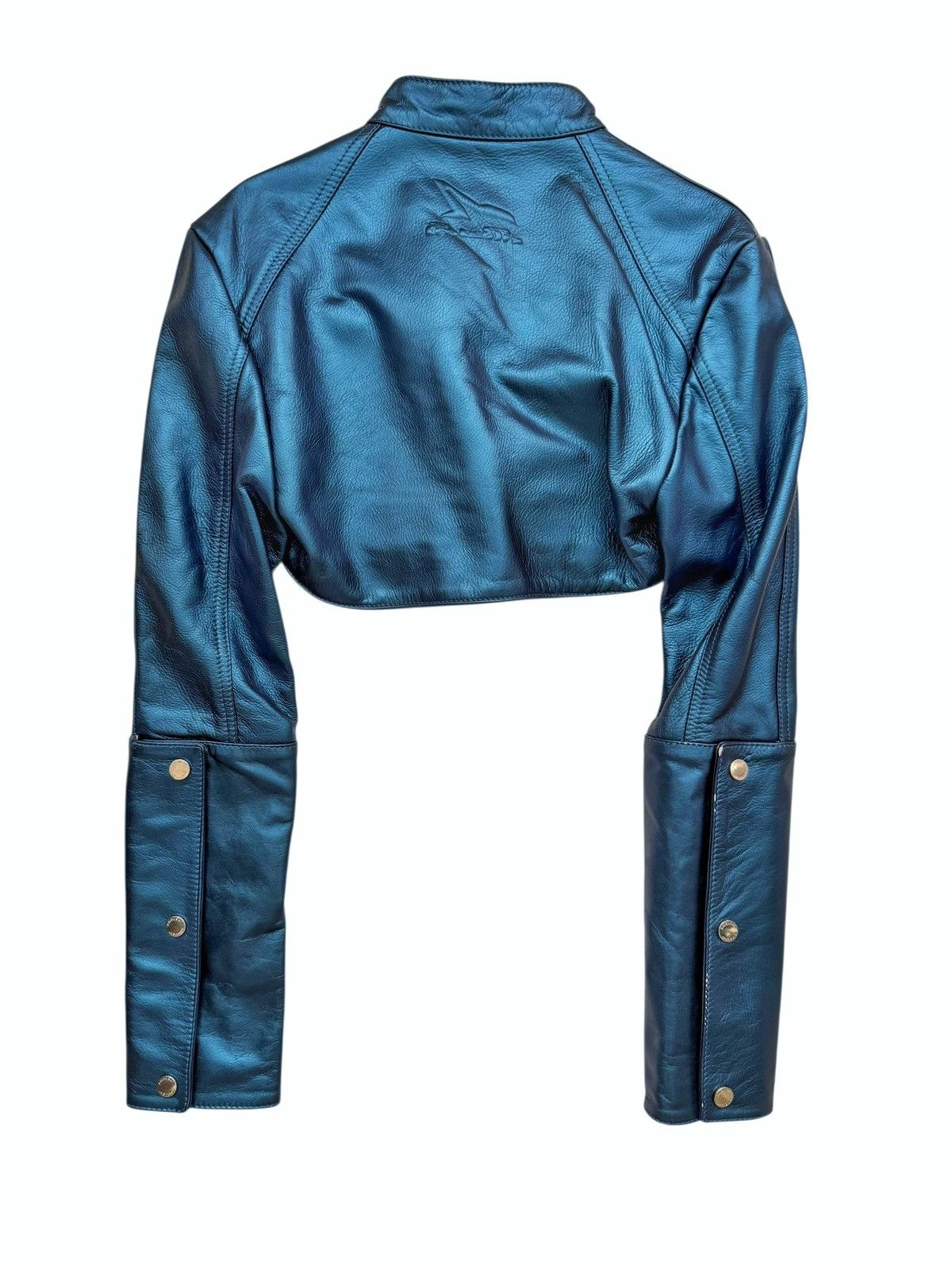 Ambush Design $5000 Metallic Leather Bolero Jacket Size XS / US 0-2 / IT 36-38 - 3 Thumbnail