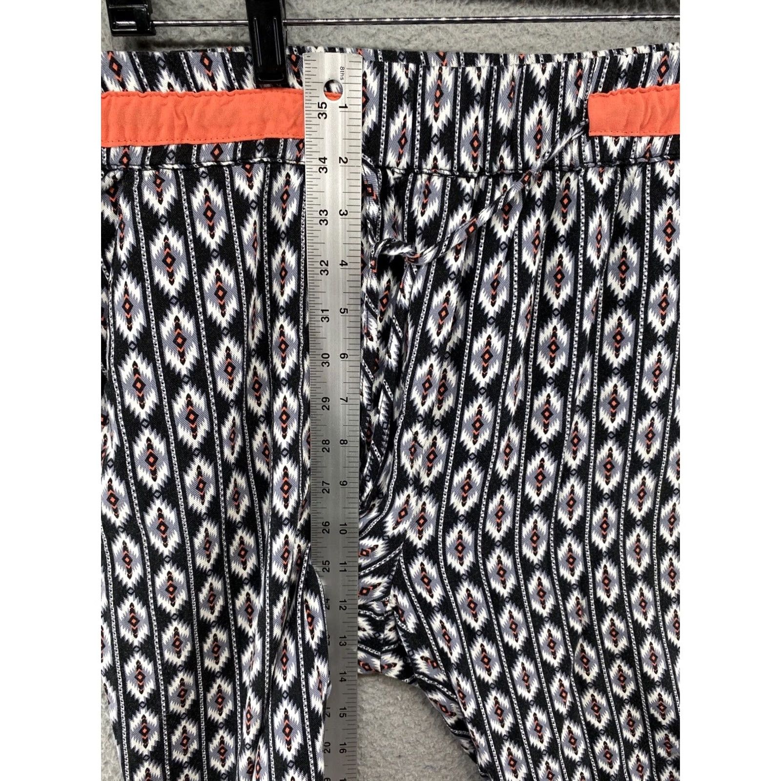 Vintage UMGEE Womens BOHO Hippie Drawstring Aztec Tribal Pattern Pants L Pants Oatmeal Pockets 90s Style Womens Regular Size 36" / US 14 / IT 50 - 7 Thumbnail