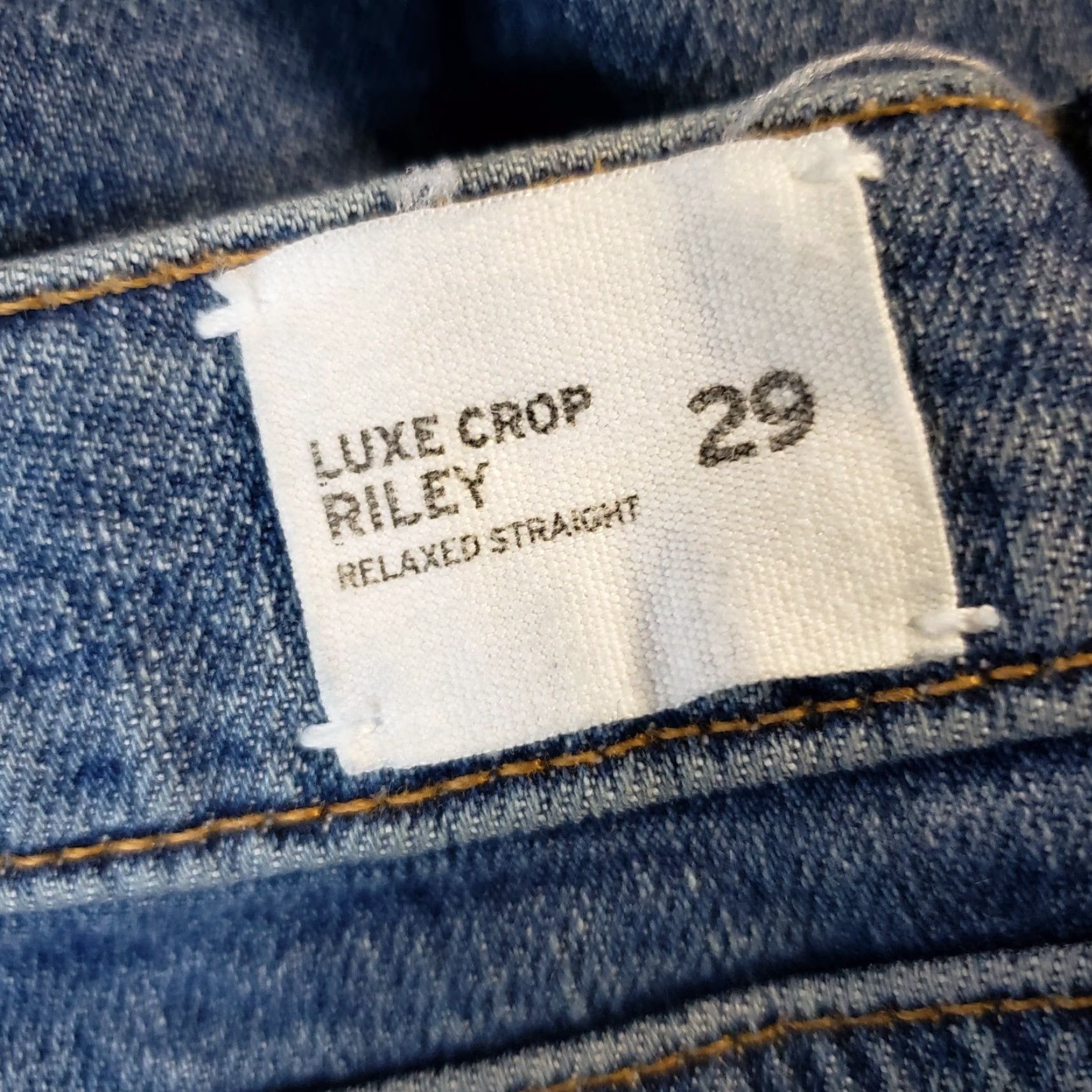 Hudson Hudson Womens Luxe Crop Riley Jeans Sz 29 Blue Mid Rise Relaxed Straight Size 29" - 6 Thumbnail