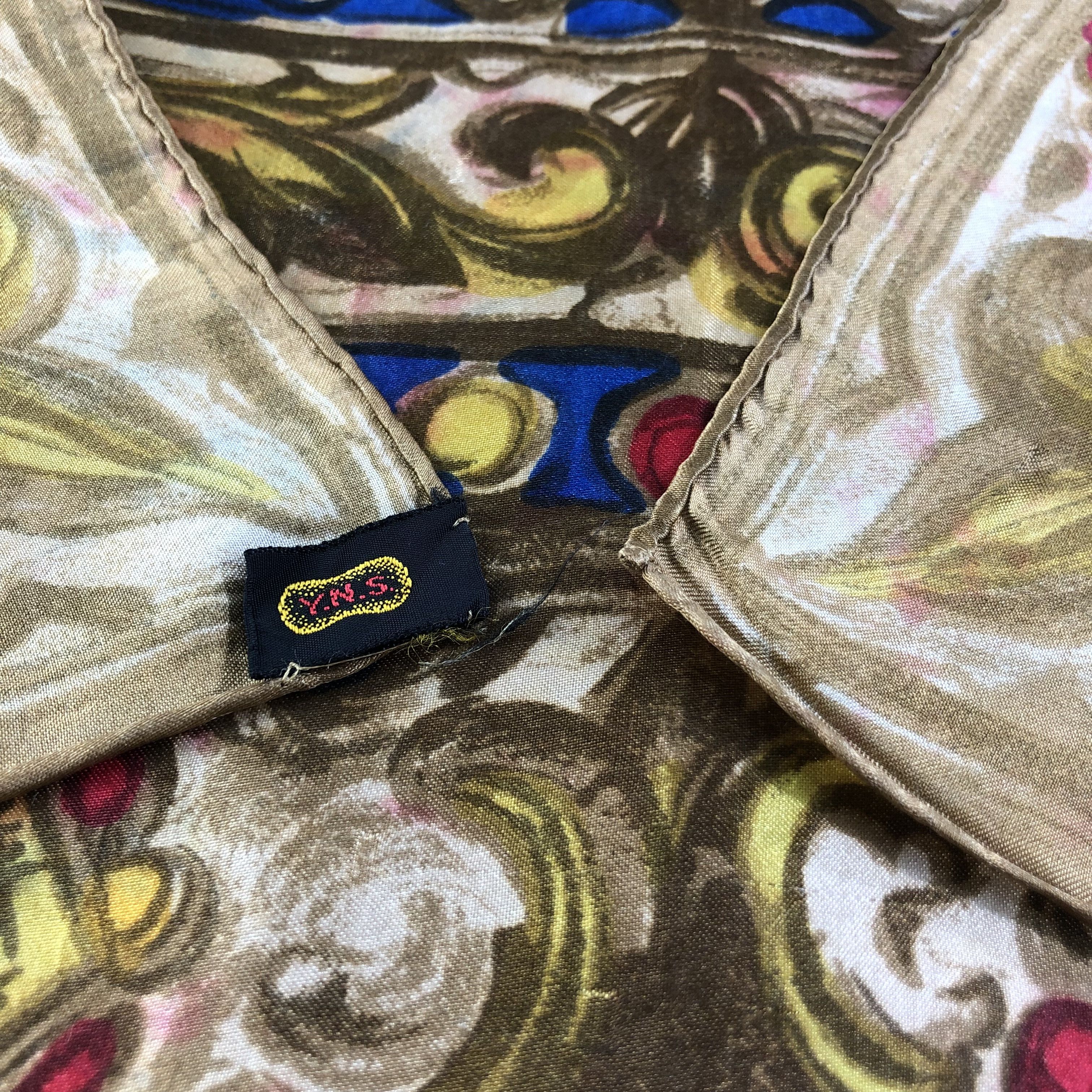 Vintage Vintage Luxury Design Hand Rolled Silk Scarf M758 Size ONE SIZE - 3 Thumbnail