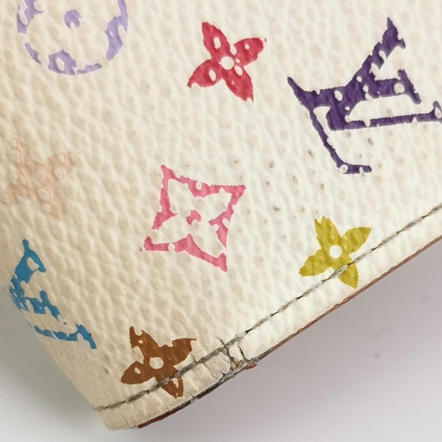 Louis Vuitton Louis Vuitton (LV) Cowhide White Tricolor Long Wallet -y250 Size ONE SIZE - 5 Thumbnail