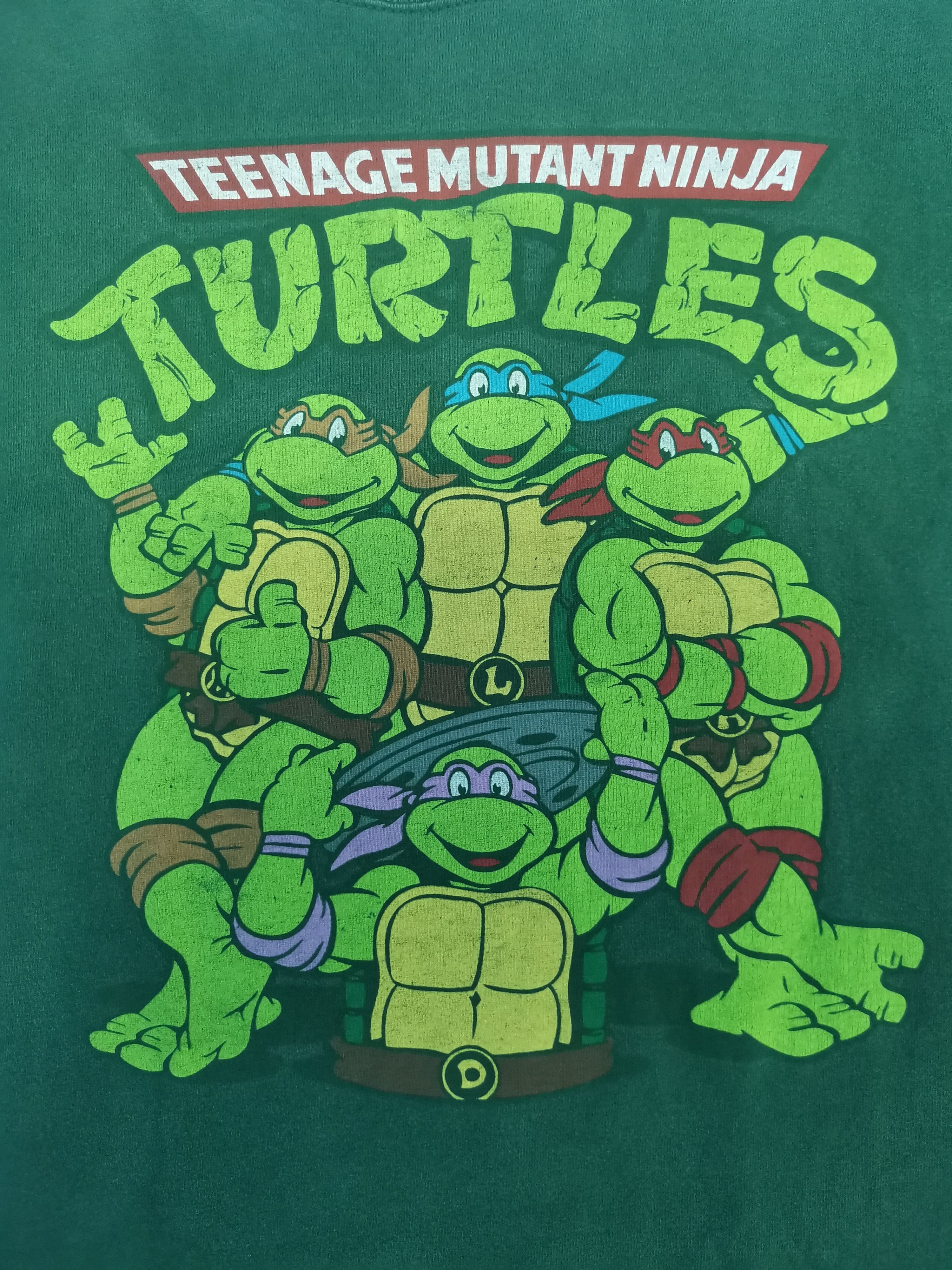 image of Cartoon Network x Movie Vintage Teenage Mutant Ninja Turtles Cartoons Movie Tee in Green (Size Medi