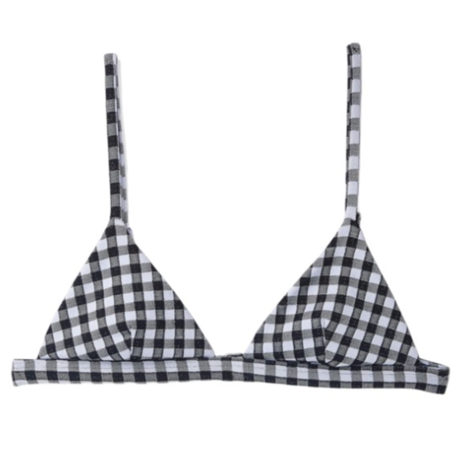 Mara Hoffman Mara Hoffman Gingham Astrid Triangle Bikini Top - Size XL Size ONE SIZE - 1 Thumbnail