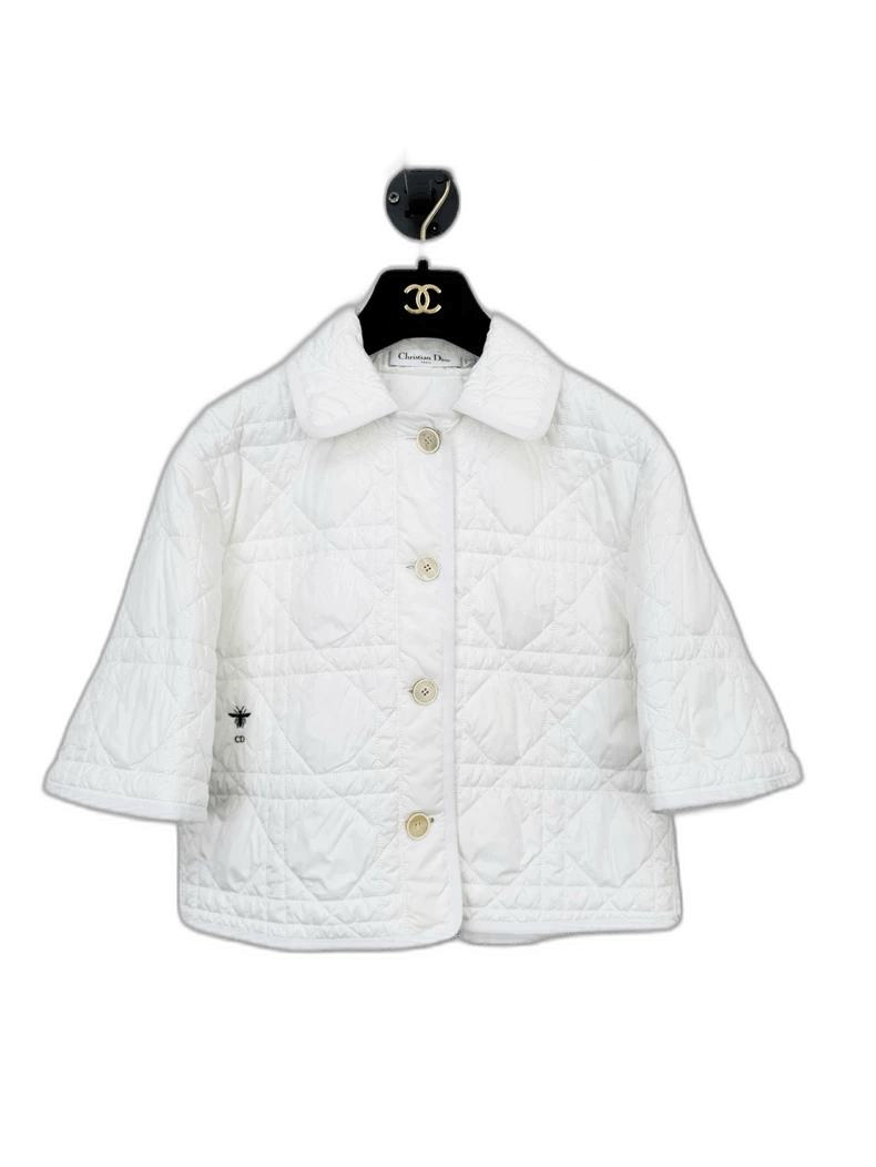 Dior Dior Quilted Cotton Jacket in White Size S / US 4 / IT 40 - 1 Thumbnail
