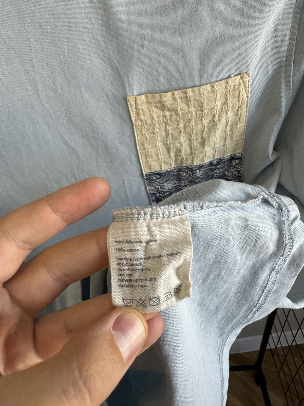 Folk Folk pocket pattern blue tee shirt Size US M / EU 48-50 / 2 - 8 Thumbnail