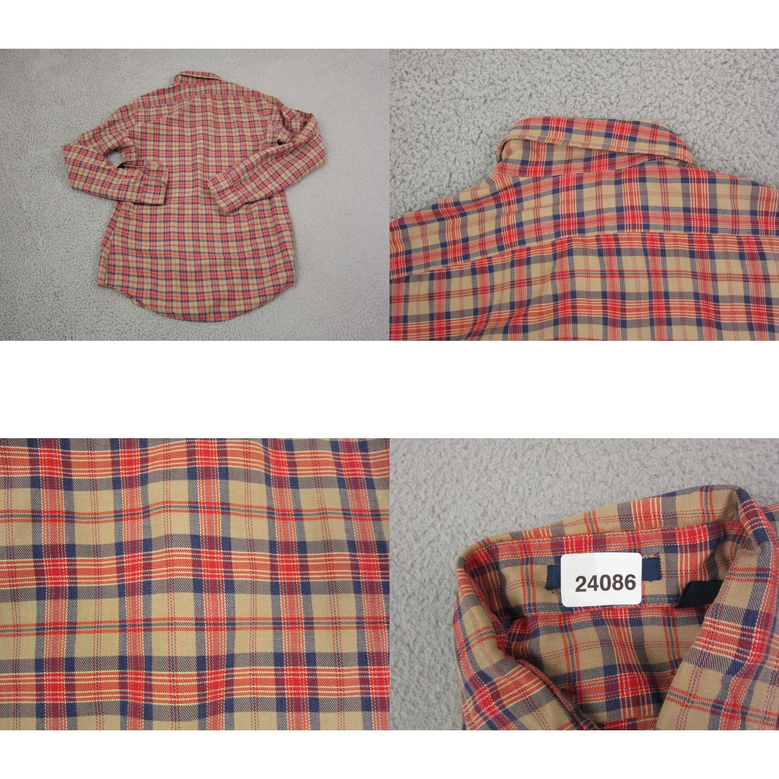 Arrow VINTAGE Arrow Shirt Adult M Red Plaid 80s 60s 70s Mens Button-Up Cotton Polyester Long Sleeve Collared Pocketed Vintage Arrow Shirt Size US M / EU 48-50 / 2 - 8 Thumbnail
