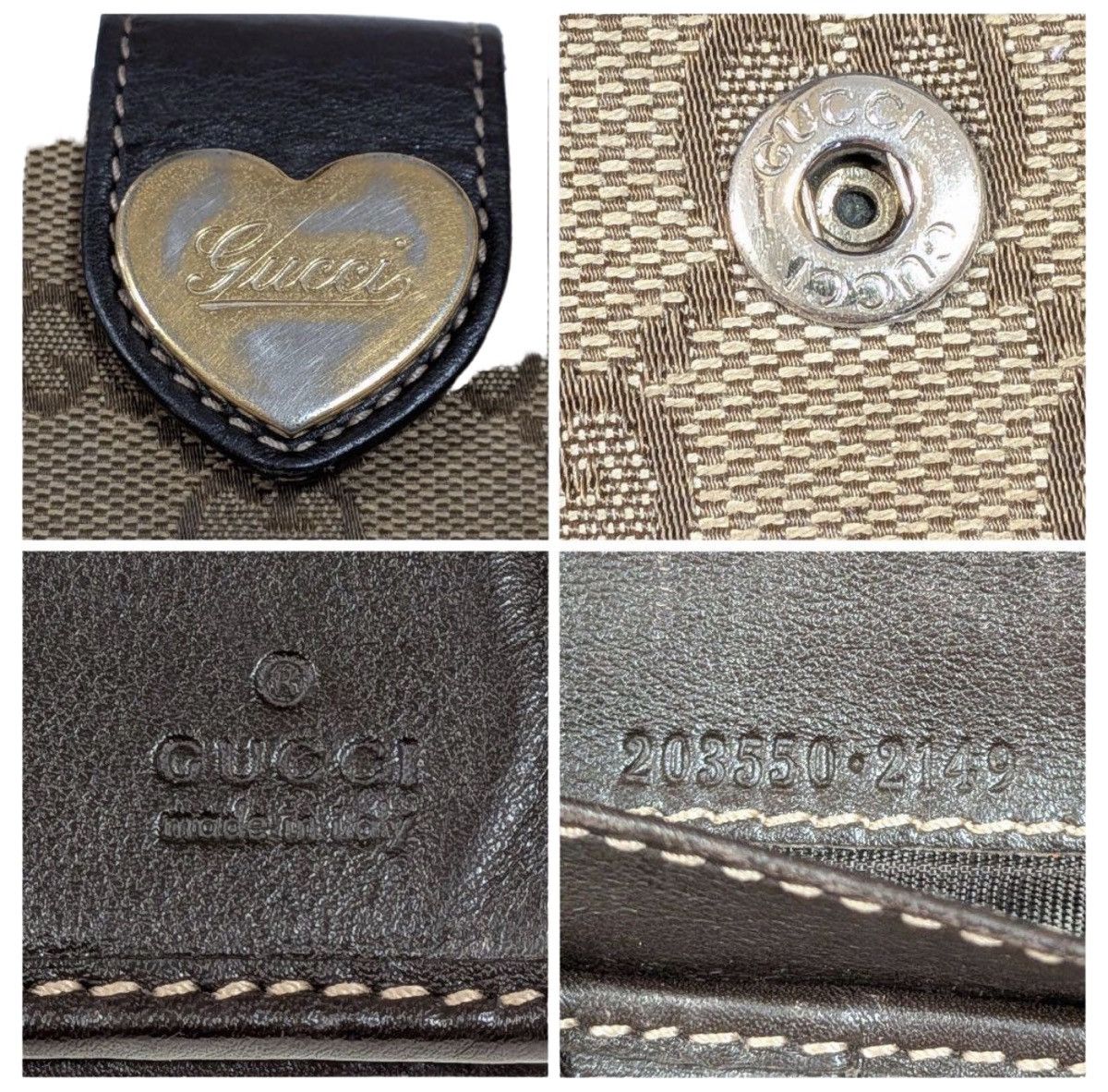 Gucci GUCCI GG Canvas Lovely Heart Continental Bifold Long Wallet Size ONE SIZE - 10 Thumbnail