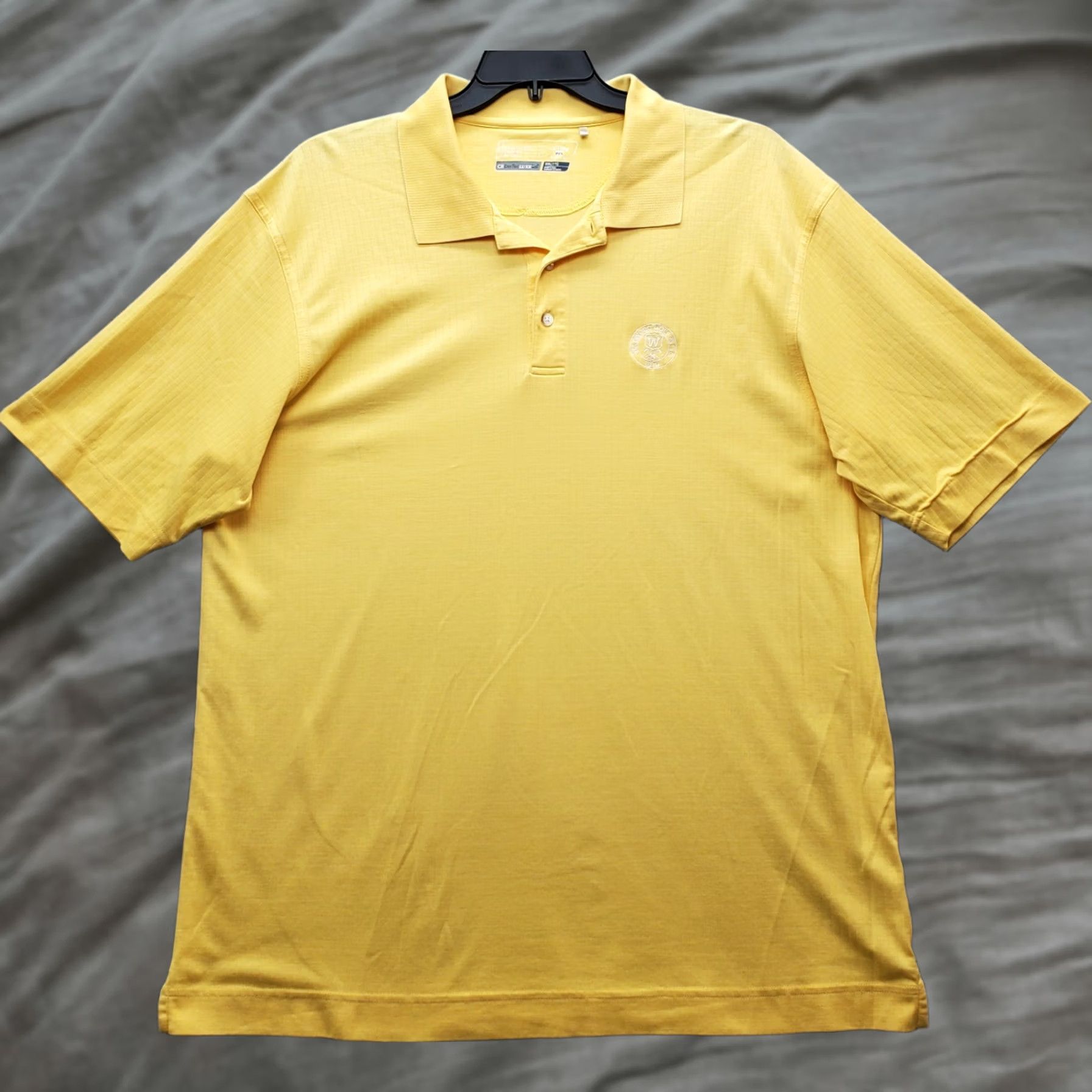 Cutter & Buck Cutter & Buck Polo Shirt Mens 2XL Yellow Collared CB Dry Tec Pony Logo Popover Shirt Mens 2XL Yellow Polo Size US XXL / EU 58 / 5 - 1 Thumbnail
