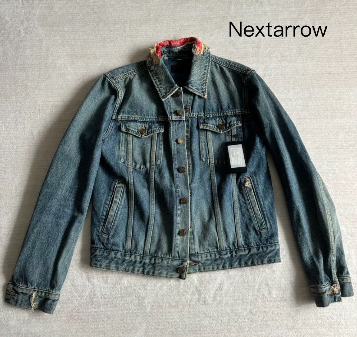 Saint Laurent Paris × Yves Saint Laurent Saint Laurent Cashew Flower Denim Jacket2412-Nextarrow Size US M / EU 48-50 / 2 - 1 Thumbnail