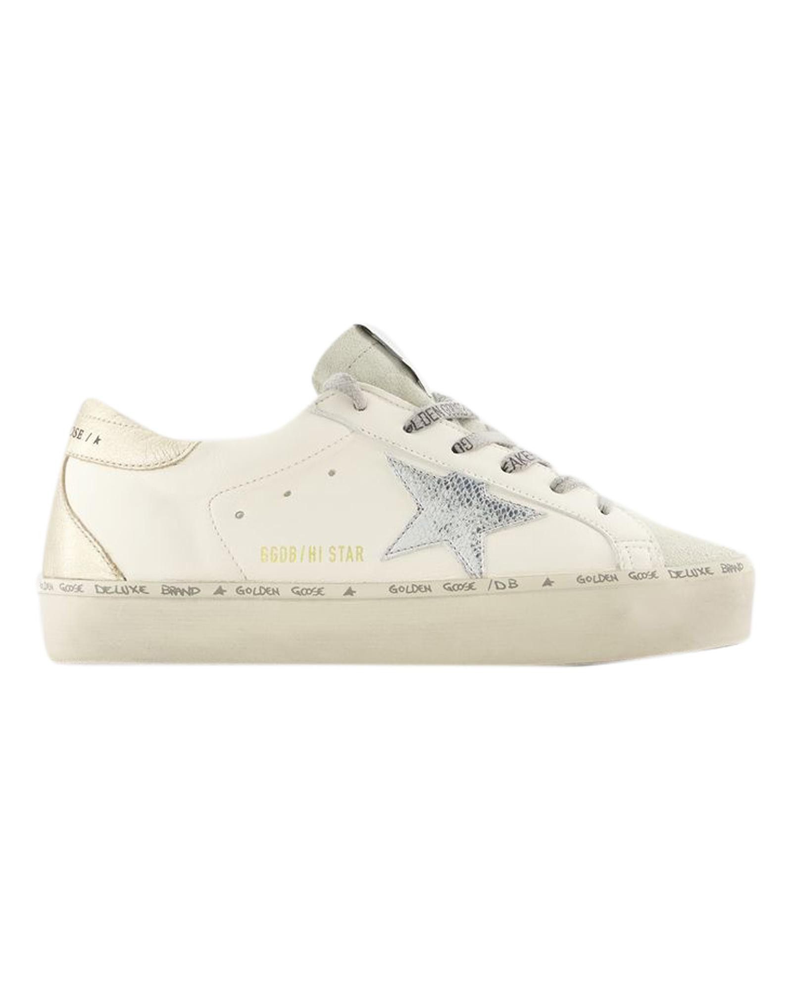 image of Golden Goose Smooth Leather Sneakers in White, Women's (Size 11)