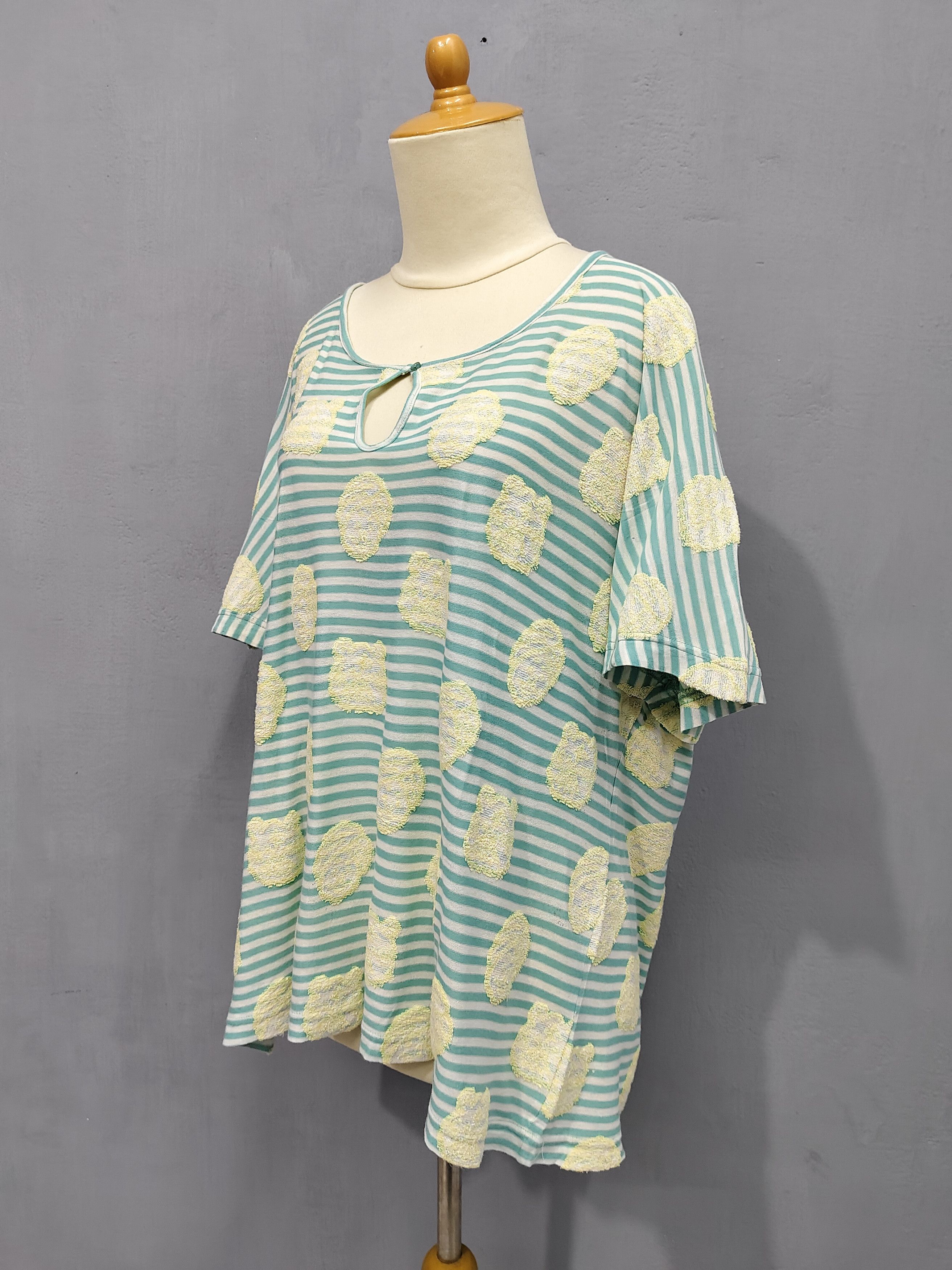 Ne-Net 🇯🇵 Ne-Net 🇯🇵 by Issey Miyake Co Stripe Bear Blouse Size M / US 6-8 / IT 42-44 - 3 Thumbnail