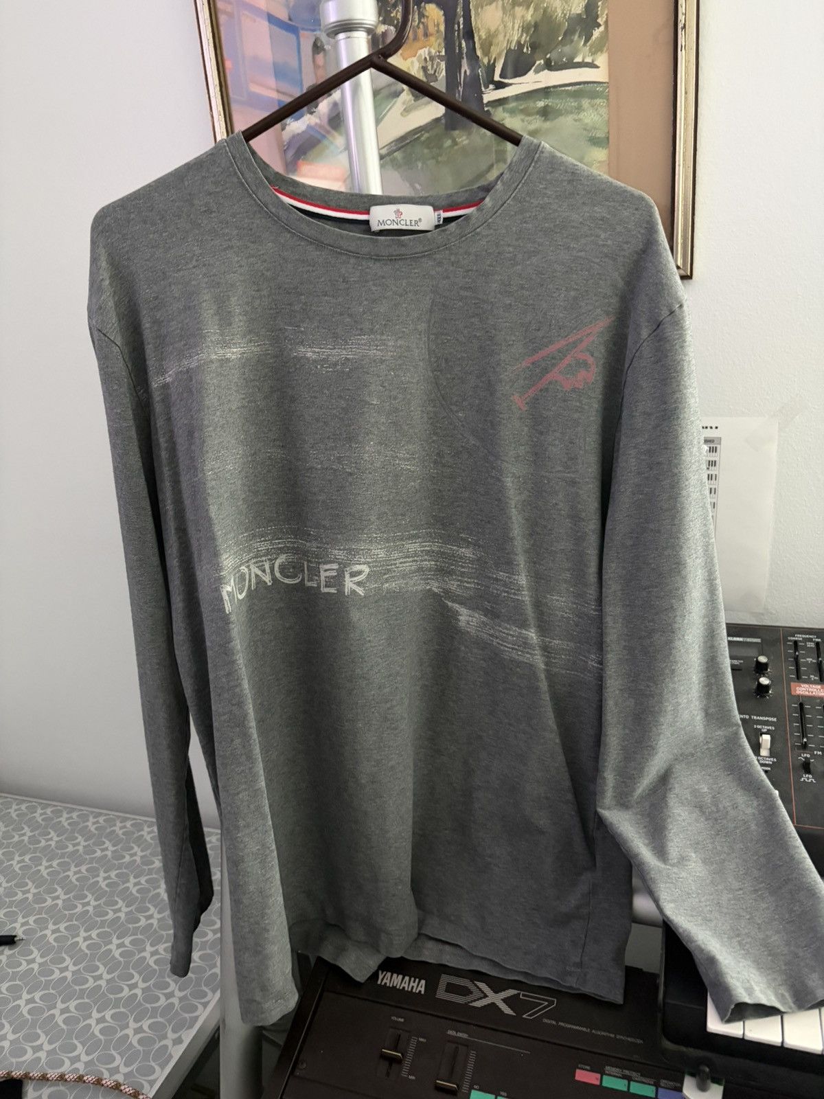 Moncler Vintage Moncler grey long sleeve shirt Size 4XL / US 24-26 - 2 Thumbnail