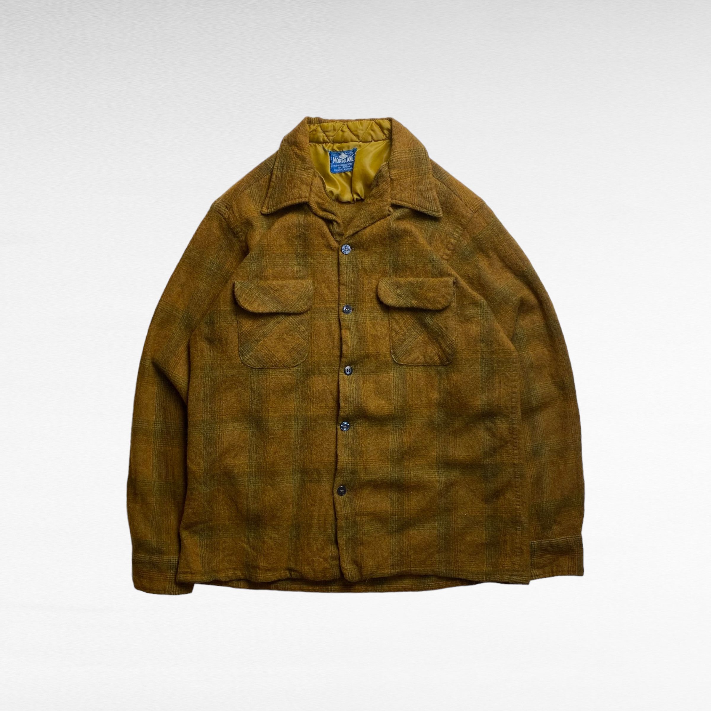 Montblanc MONTBLANC 50s Open Collar Boxy Fit Wool Check Shirt Size M Size US M / EU 48-50 / 2 - 1 Thumbnail