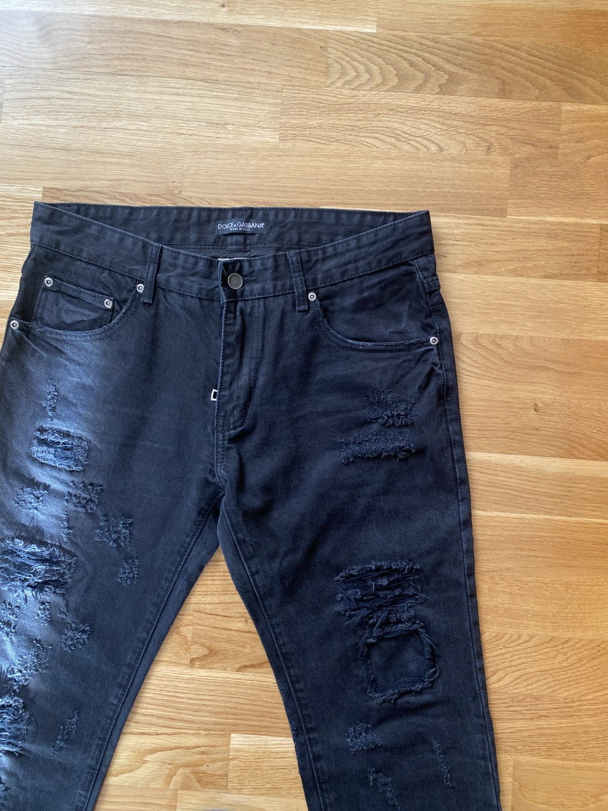 Dolce & Gabbana Dolce & Gabbana Y2K Black Distressed Jeans Italy Size 34 Size US 34 / EU 50 - 2 Thumbnail