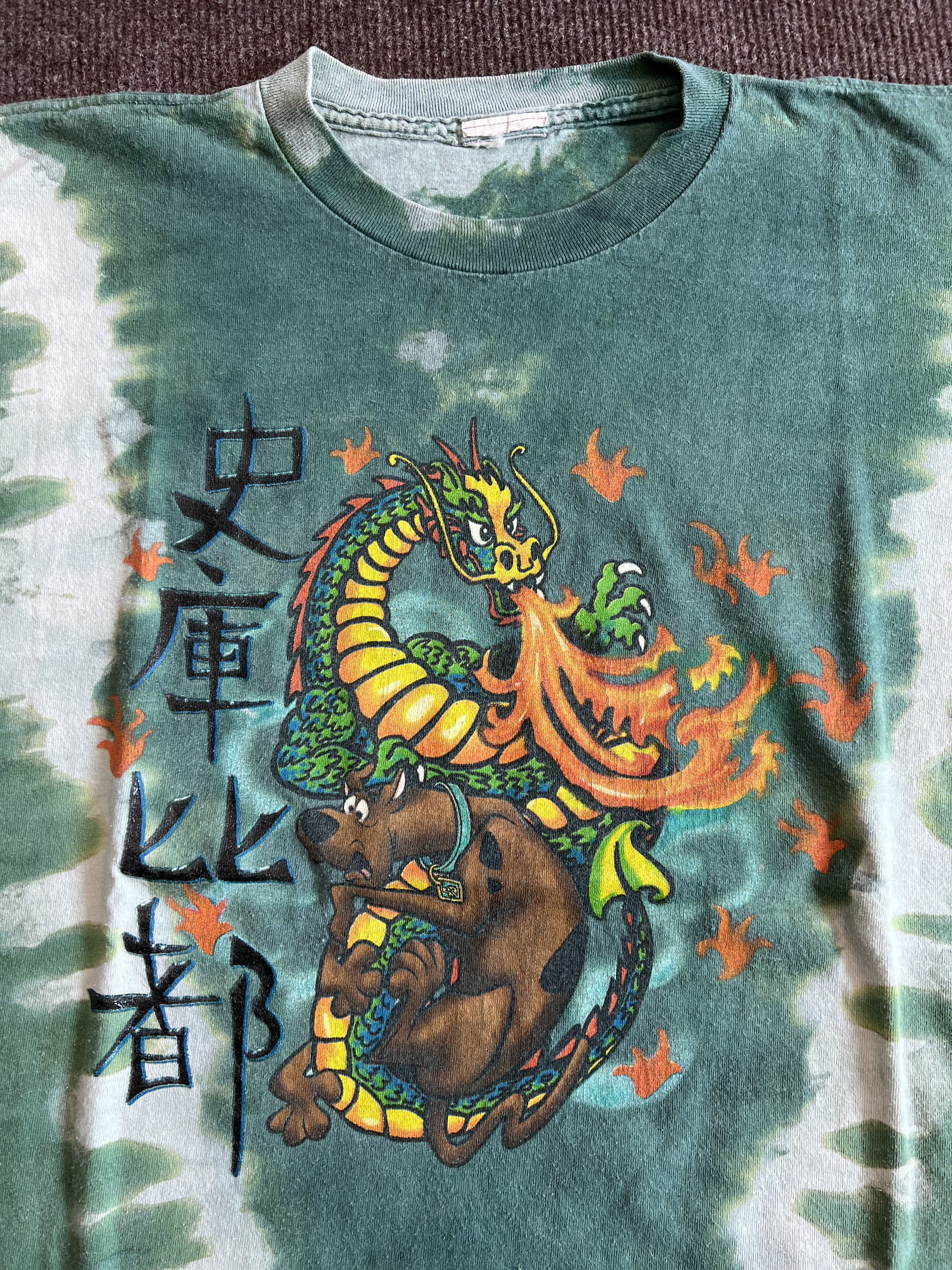 Vintage Vintage 90s Scooby Doo Dragon Tie Dye T-Shirt Size US XL / EU 56 / 4 - 7 Thumbnail
