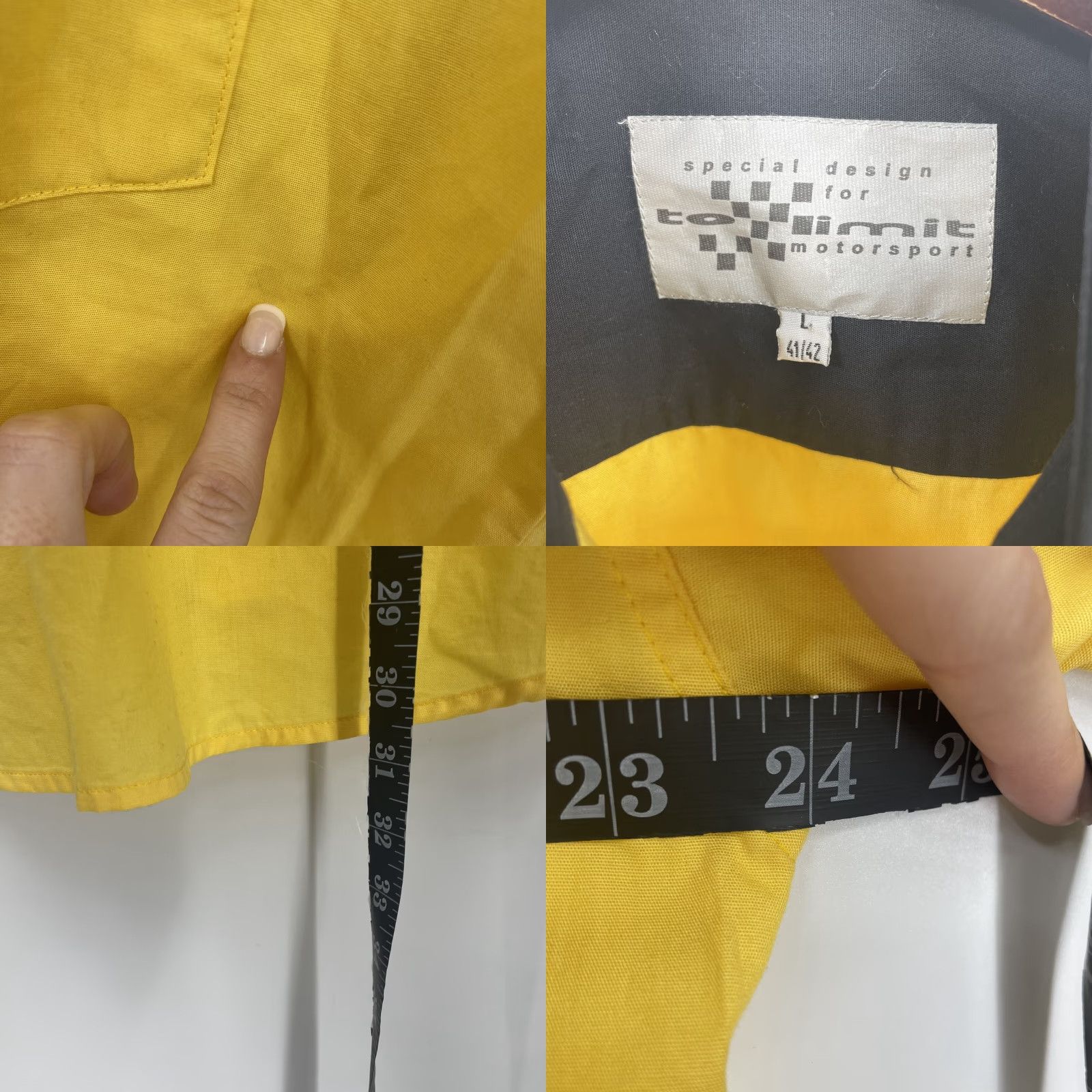 Vintage To Limit Motorsport Junkers Shirt Mens Large 41/42 Yellow Button Down READ Shirt Mens Large 41/42 Yellow 50s Vintage Theme Size US L / EU 52-54 / 3 - 8 Thumbnail