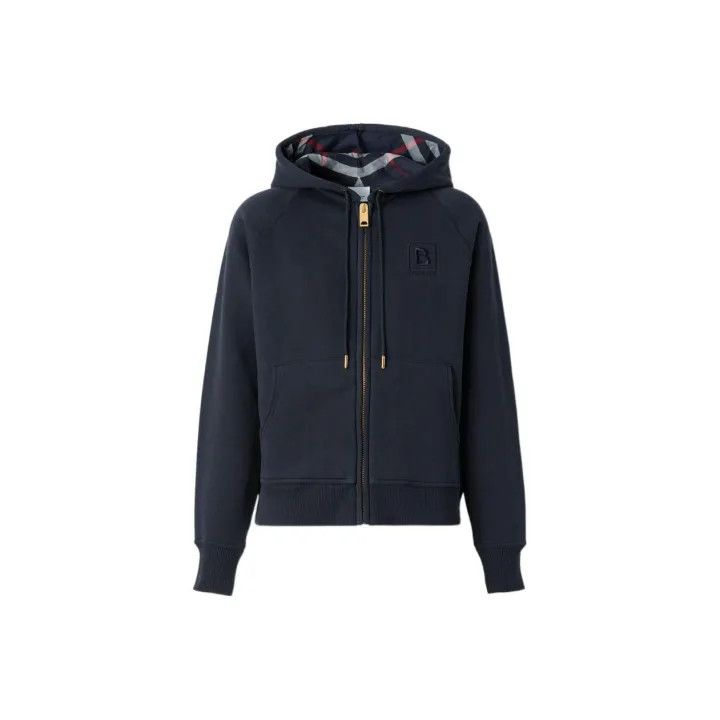 Burberry Burberry Blue Color Block Hooded Sweatshirt 0079 Size S / US 4 / IT 40 - 1 Thumbnail