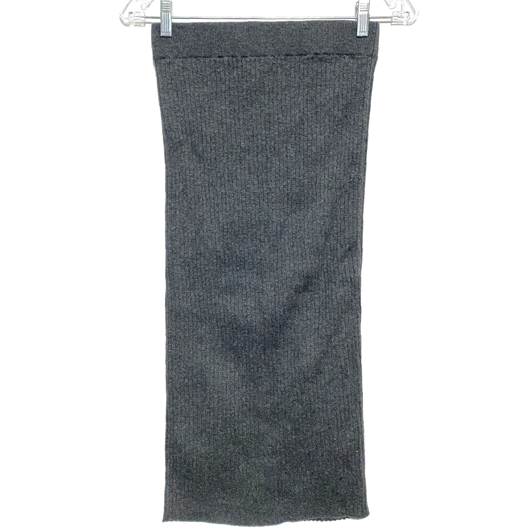 Forever 21 FOREVER 21 Gray Ribbed Bodycon Tube Pencil Skirt S Fitted Faux Button Front Y2K Size 28" / US 6 / IT 42 - 4 Thumbnail