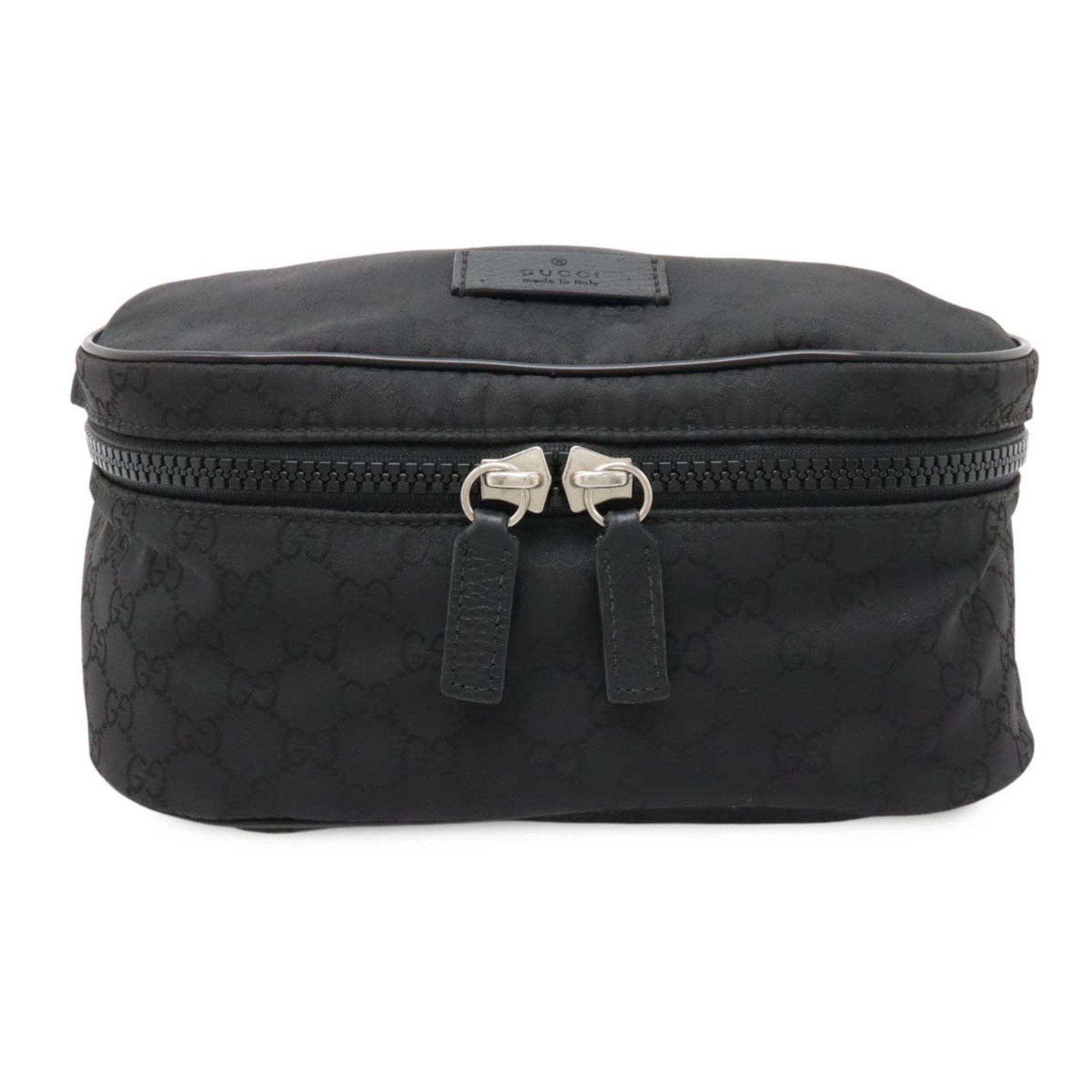 Gucci GG Nylon Body Bag, Waist Hip Shoulder Leather, Black 449182, Women's